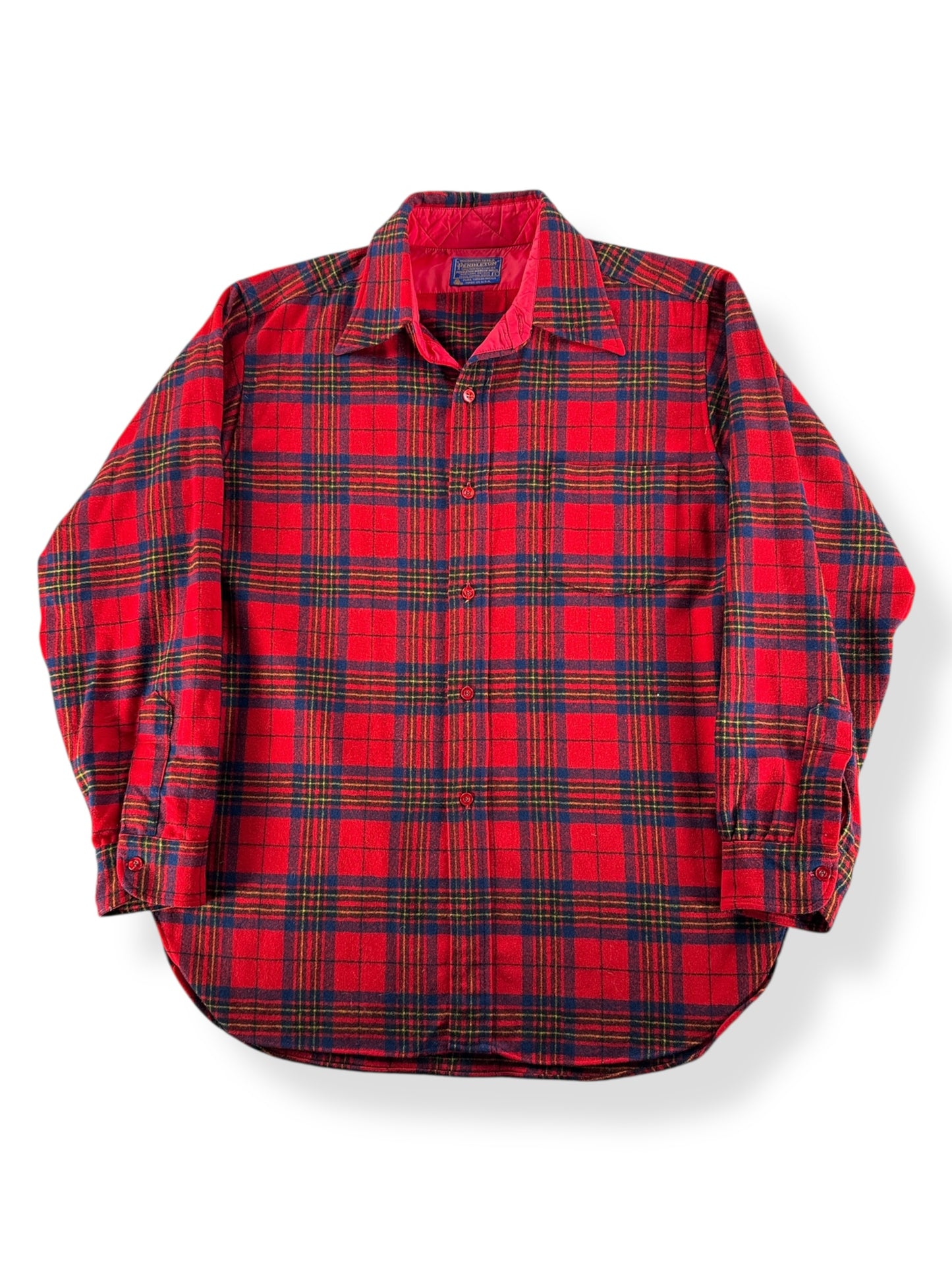 Front of Vintage Pendleton Red and Blue Flannel SZ L