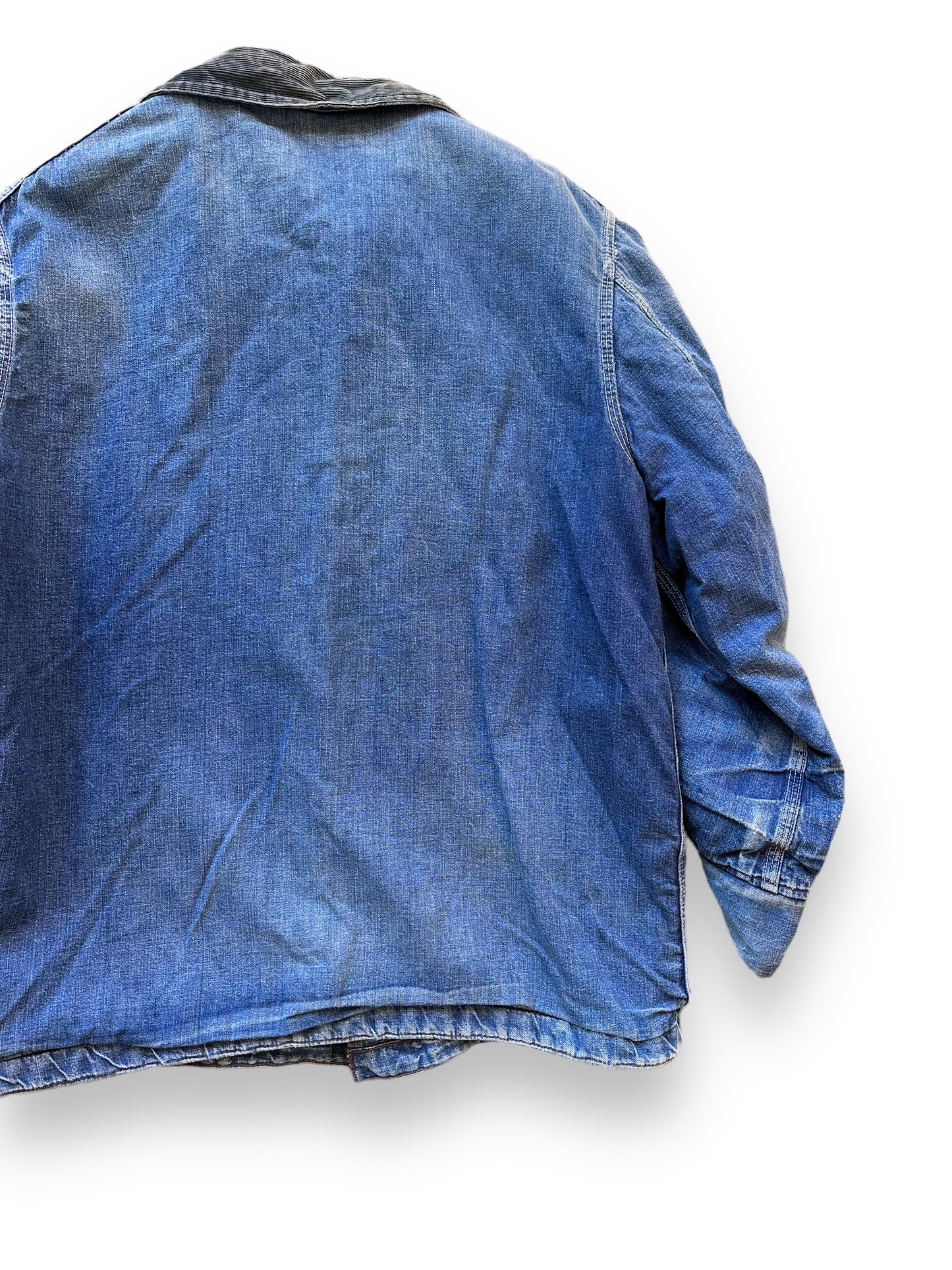Rear Right View of Vintage Sears Blanket Lined Denim Chore Coat SZ 42 | Vintage Denim Chore Coat | Barn Owl Vintage Seattle