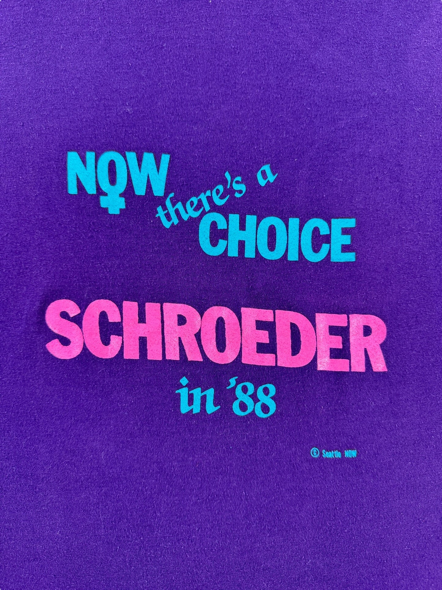Front Graphic of Vintage Pat Schroeder Campaign Tee 1988 SZ L