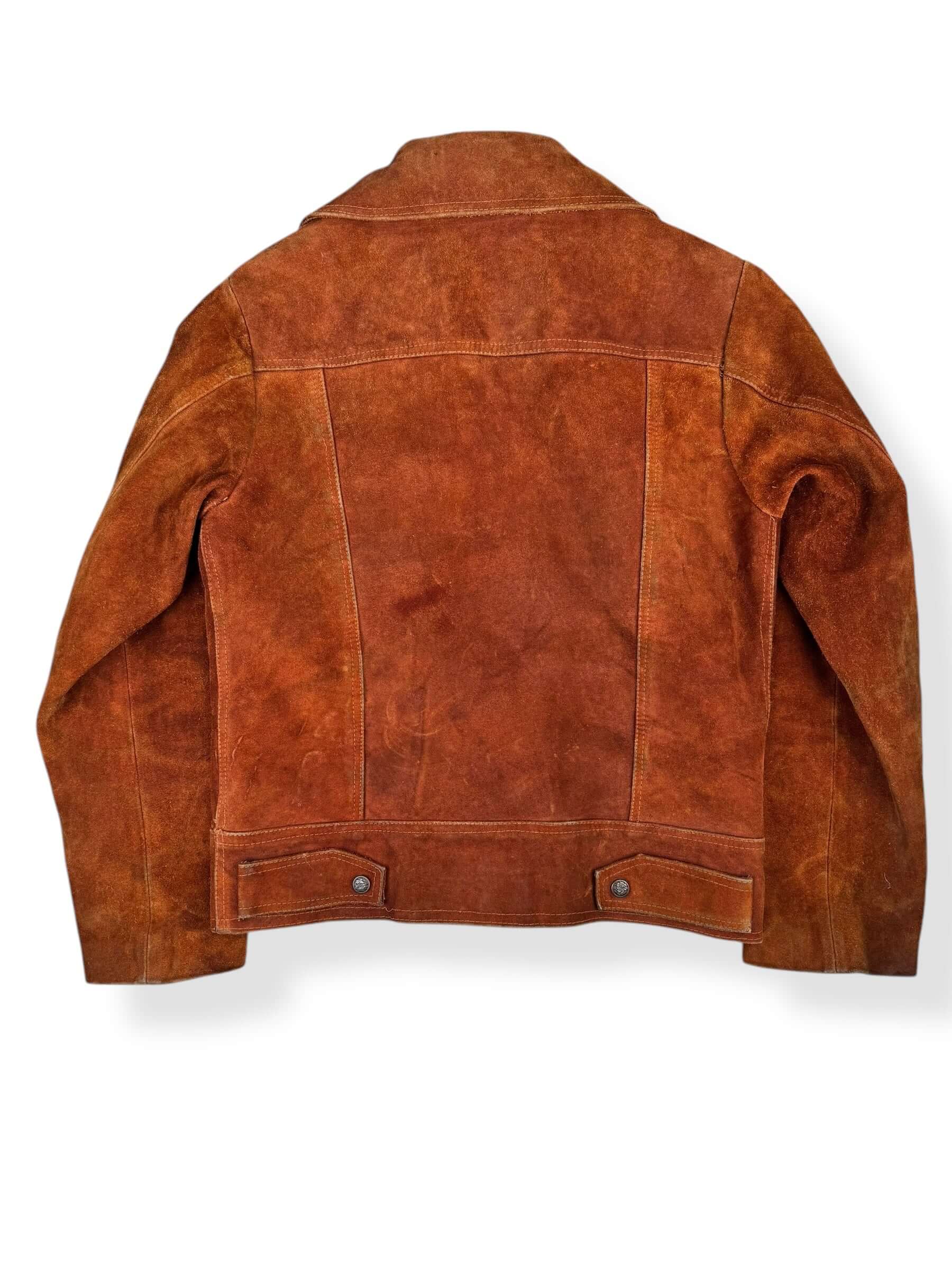 Back view of 1970s Leo Suede Trucker Style Jacket M