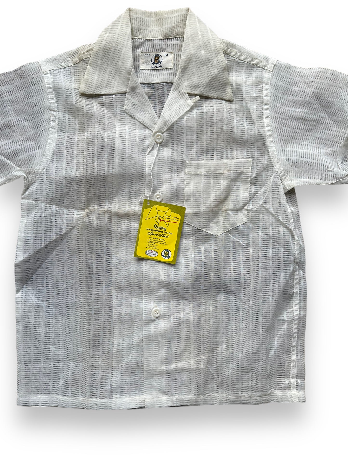Front Detail on Vintage Deadstock Blue Bell Nylon Loop Collar Shirt SZ 12 | Vintage Loop Collar Shirt Seattle | Barn Owl Vintage Seattle