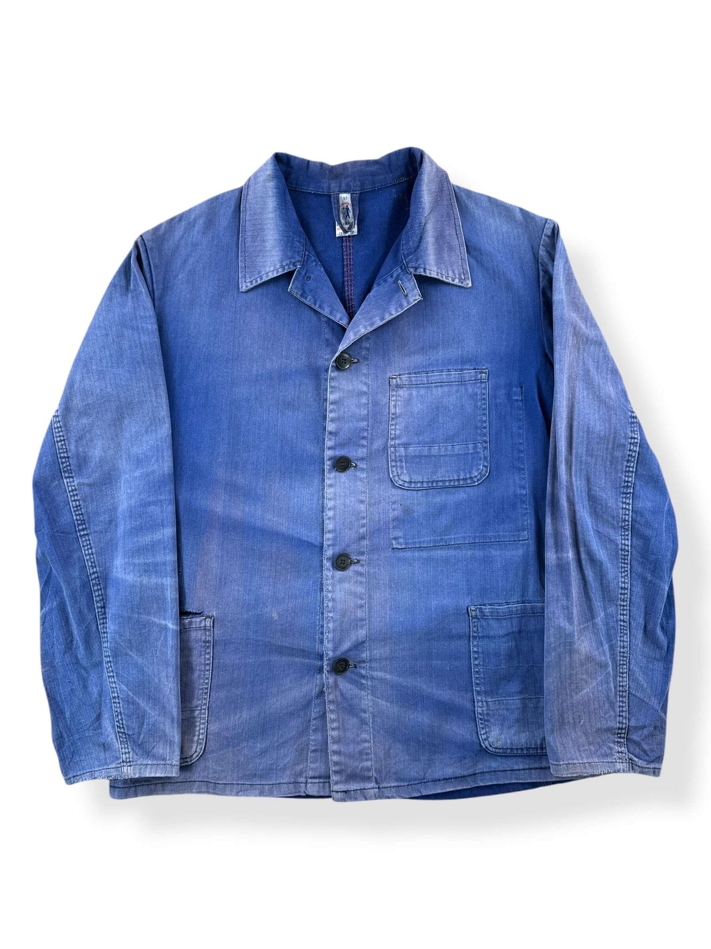 Front of Vintage Perfect Sunfade HBT French Chore Coat SZ L