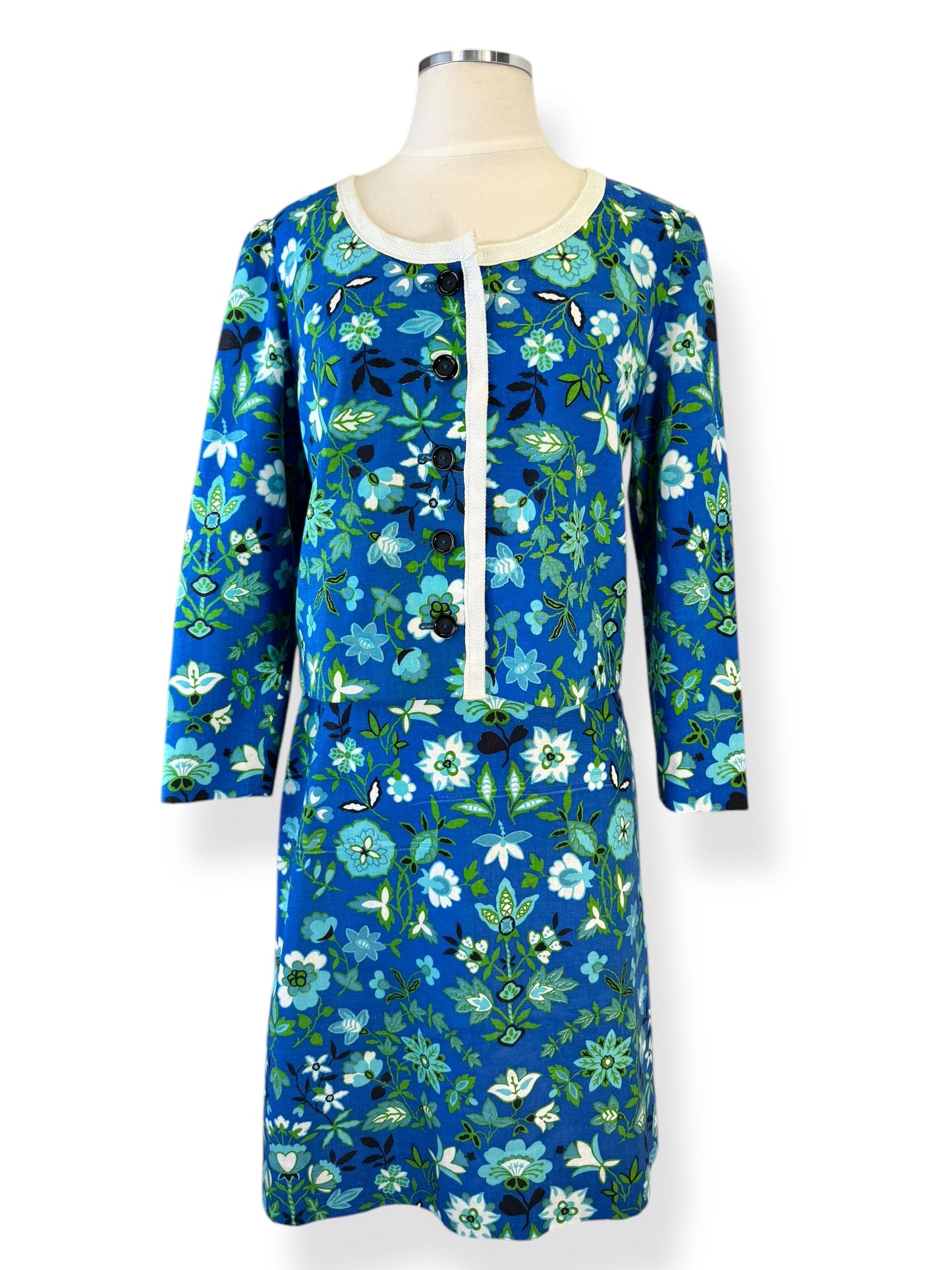 Front view of 1960s Handmade Floral Skirt Set S