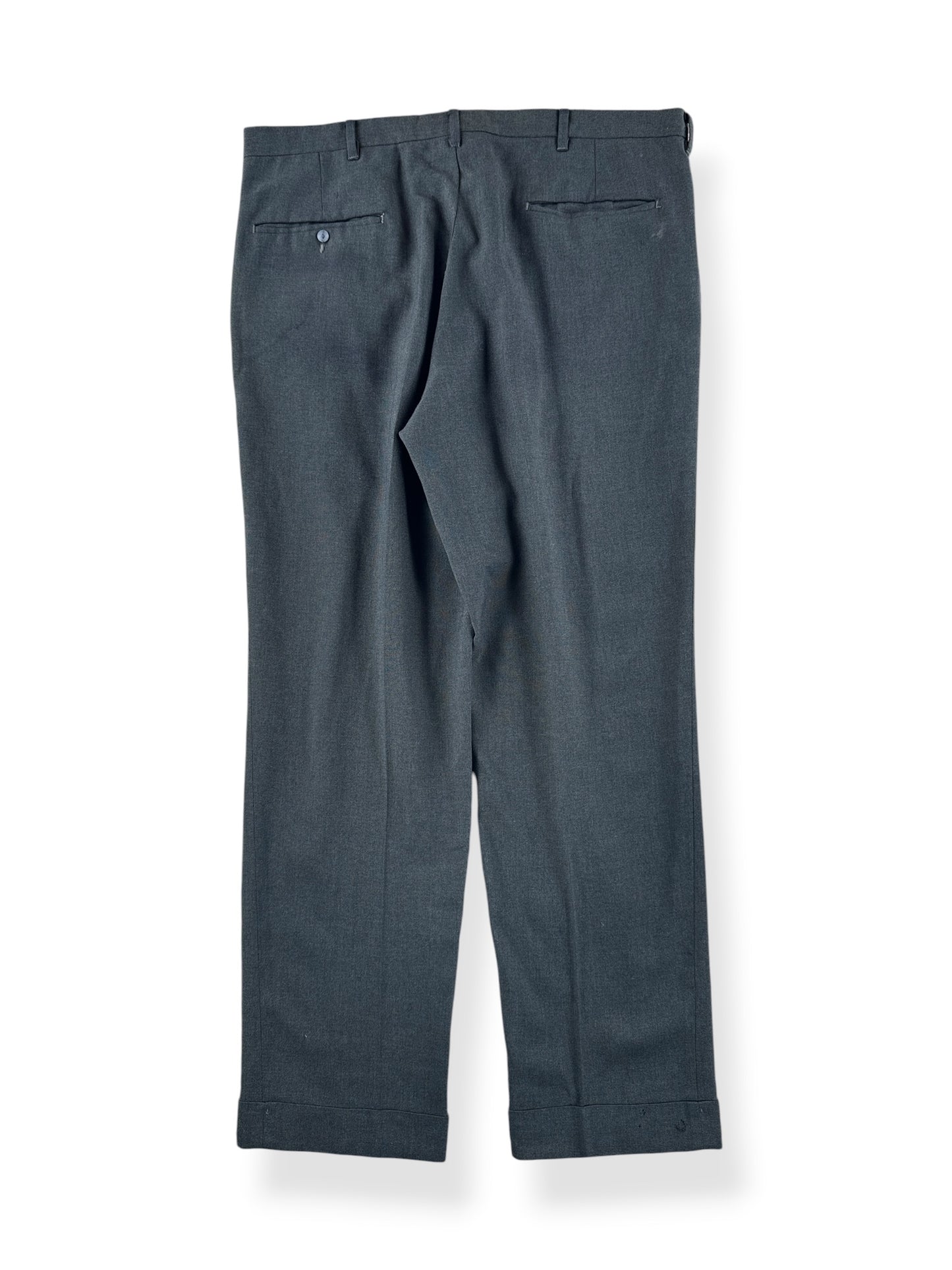 Back of Vintage Towncraft Grey Wool Dress Trousers W36