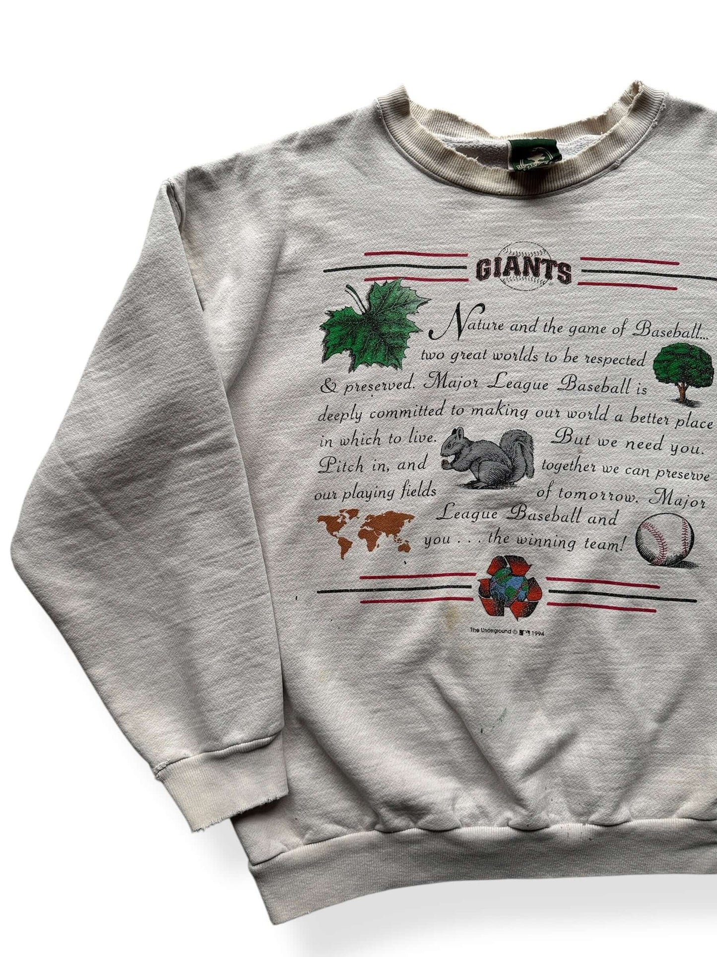 Front Right of Vintage SF Giants Thrashy Crewneck SZ XL