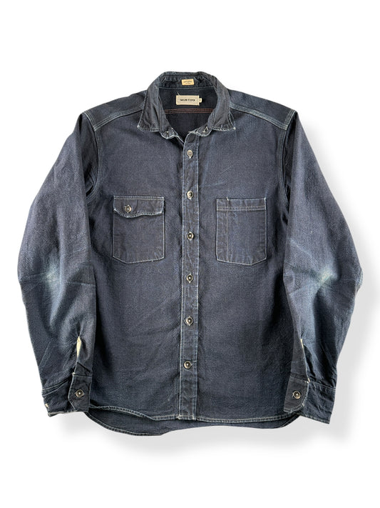 Front of Modern Taylor Stitch White Oak Cone Denim Shirt SZ 42