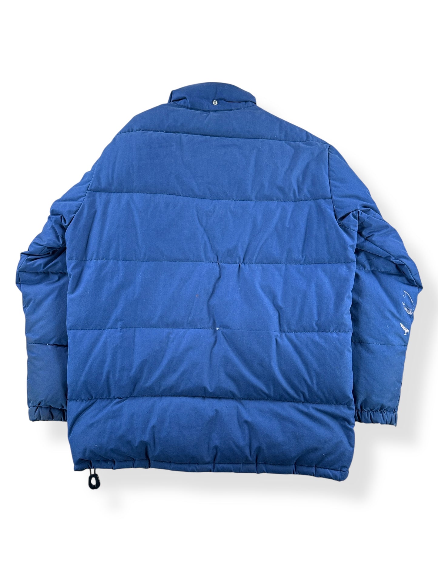 Back of Vintage 80s Era Black Bear Puffer Jacket SZ L AS IS