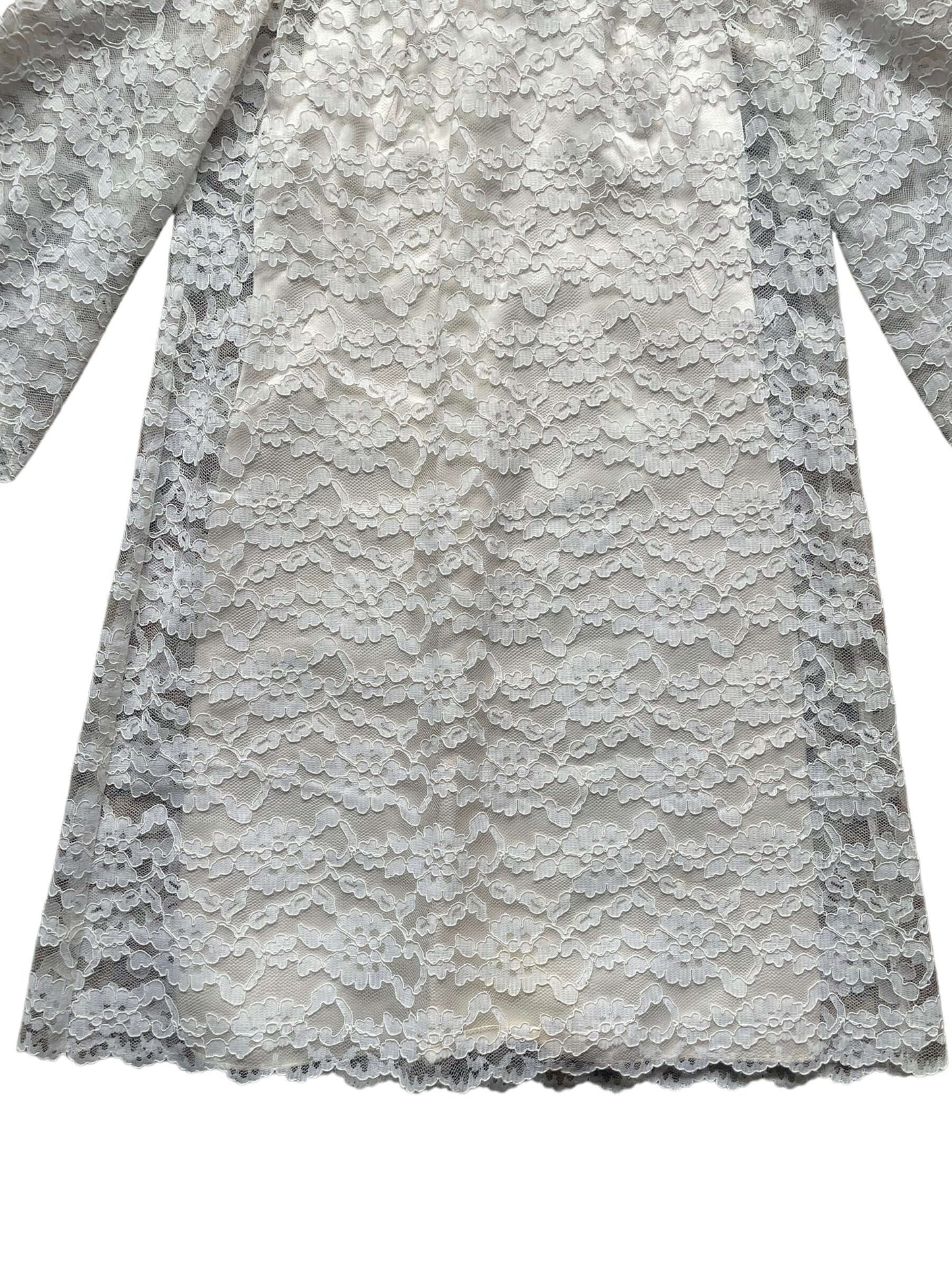 Front skirt view of Vintage 1960s Lace Mini Dress | Barn Owl Vintage Dresses | Seattle Vintage Ladies Clothing