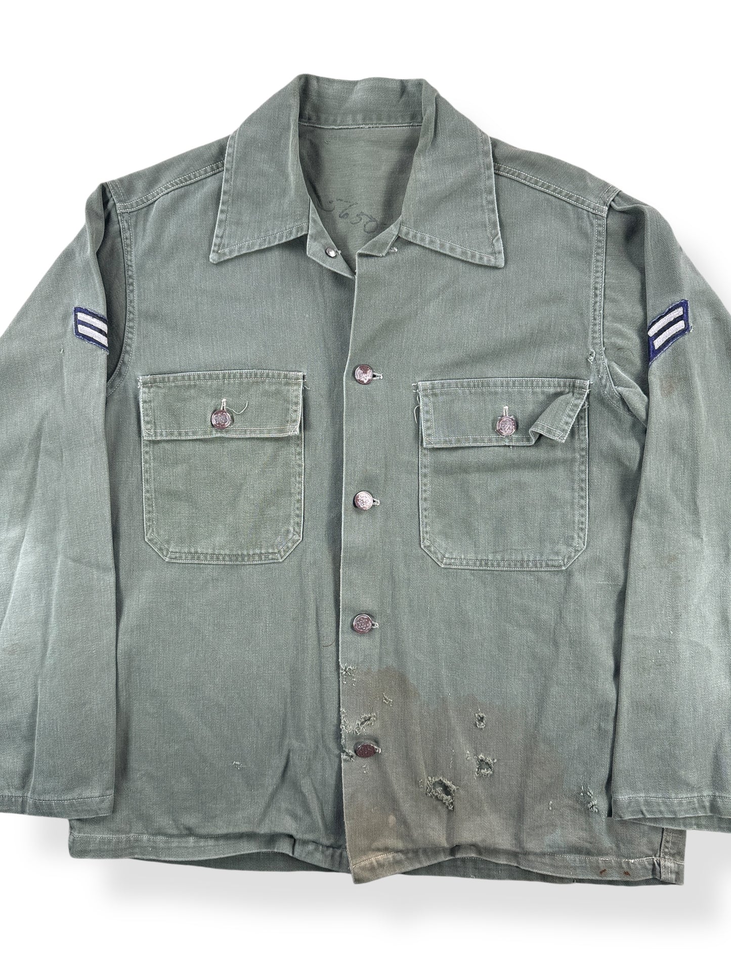 Front Close Up of Vintage 13 Star Military Top SZ M