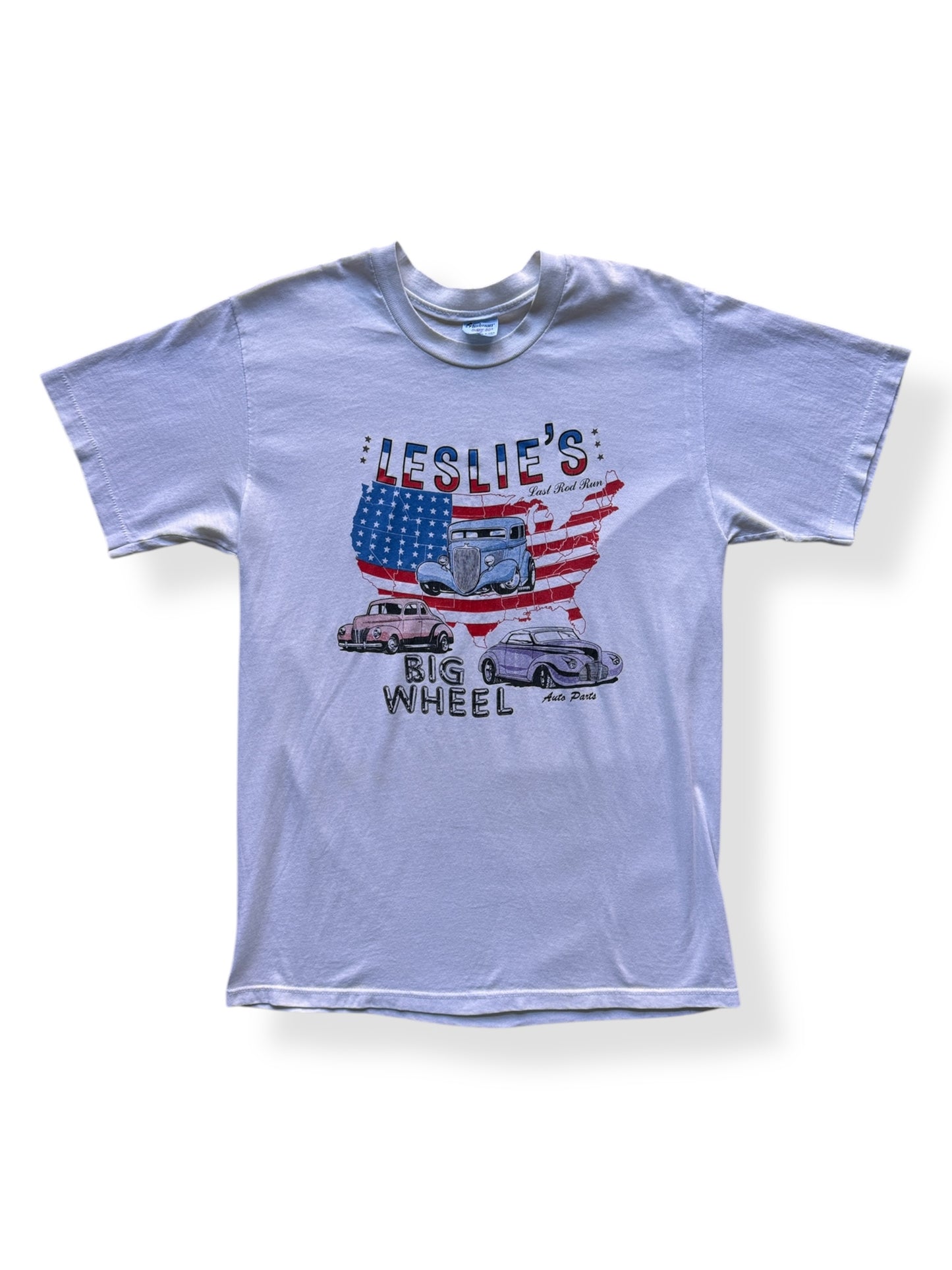 Front of Leslie's Last Rod Run Tee SZ M