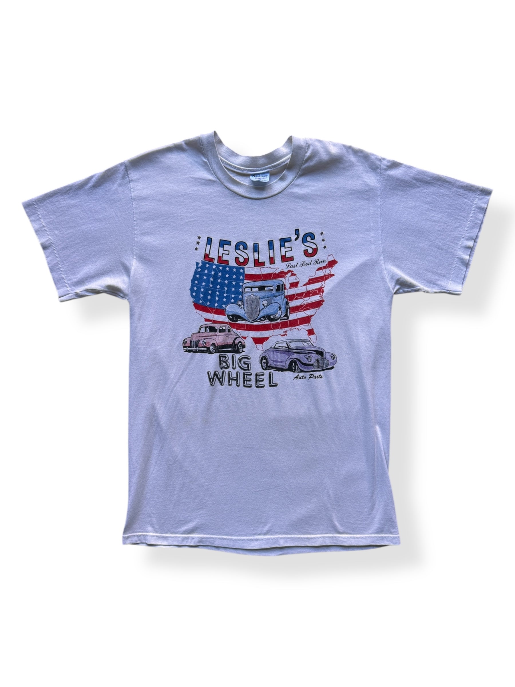 Front of Leslie's Last Rod Run Tee SZ M