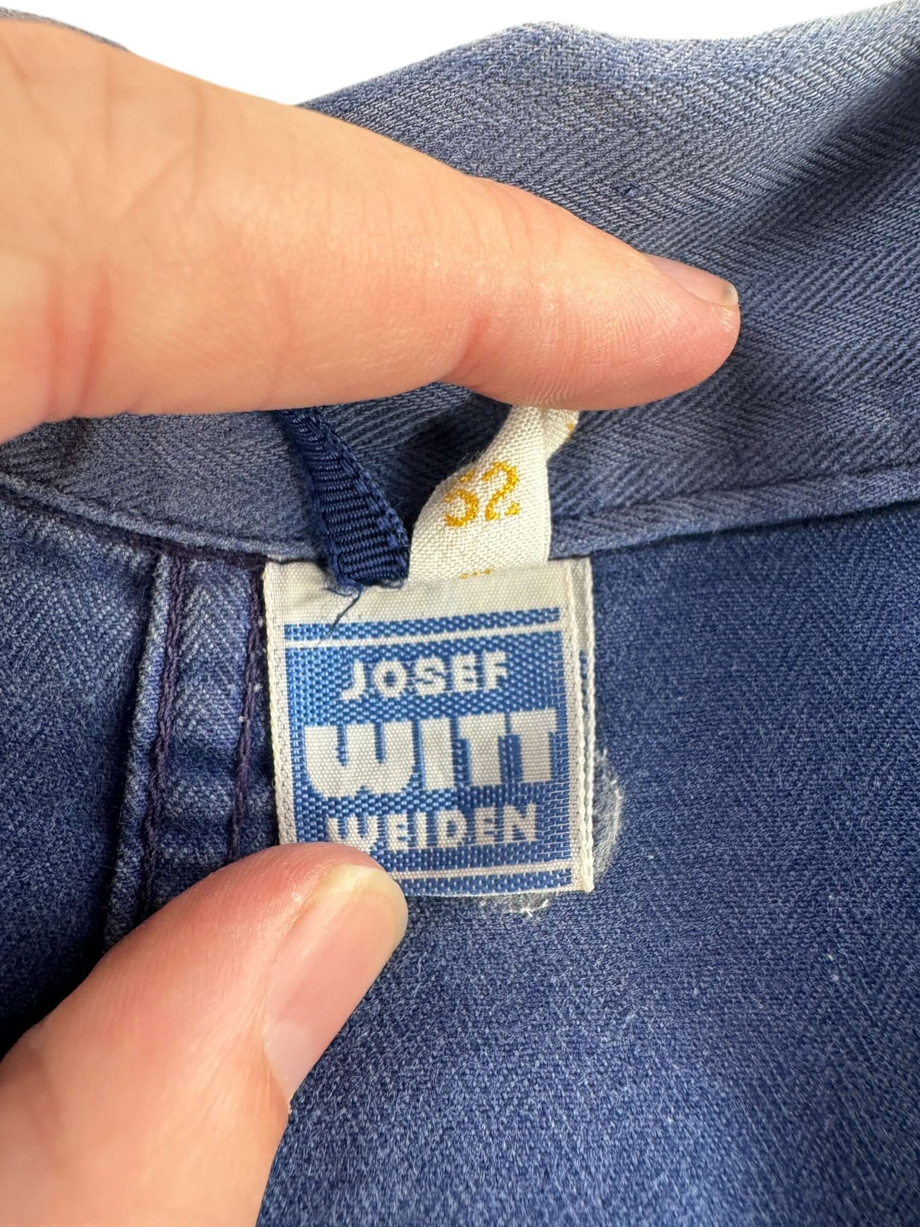 Label on Vintage Perfectly Sunfaded HBT French Chore Coat SZ L