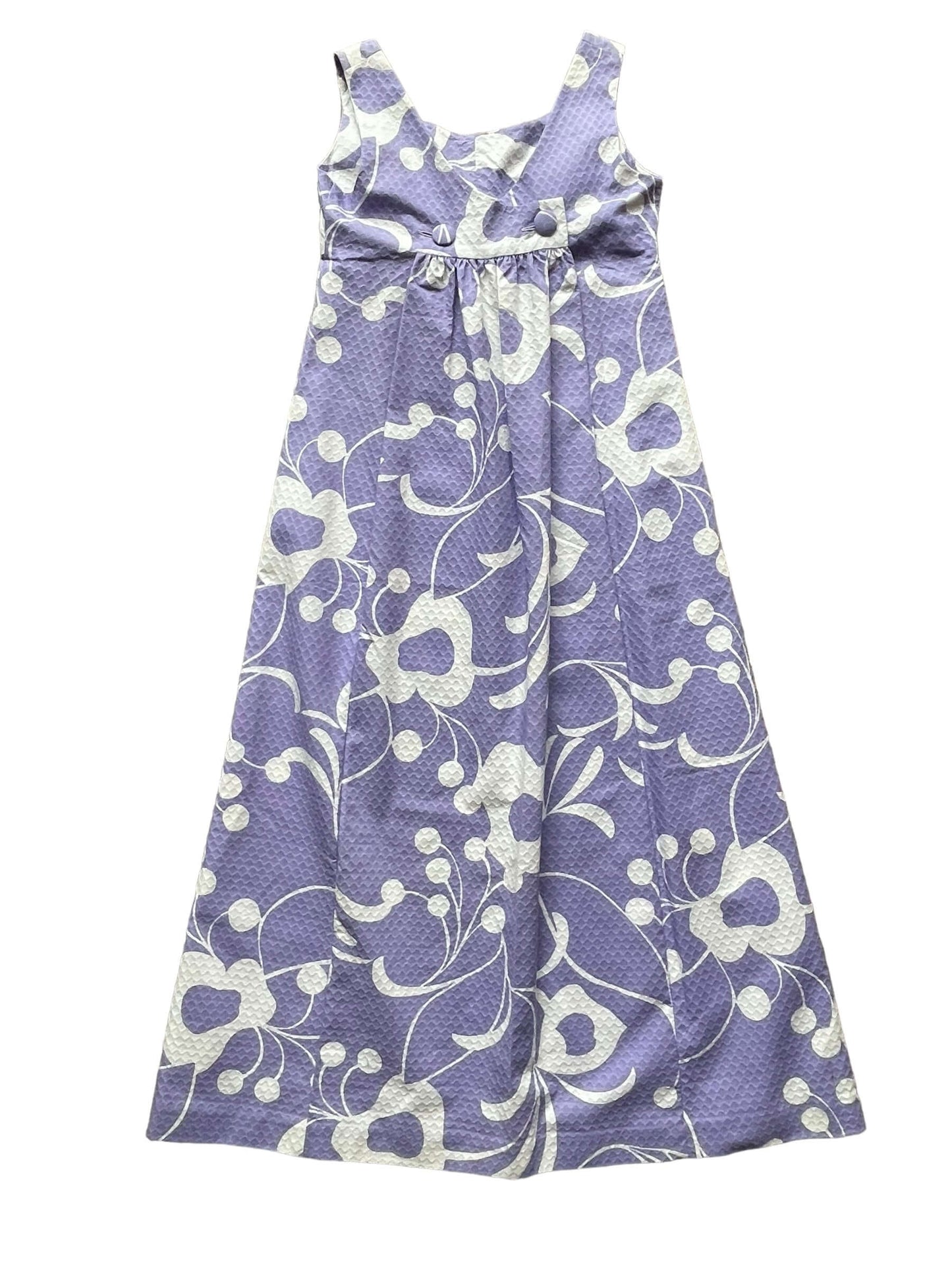 Full back view of 1960s Tori Richards for Liberty House Maxi Aloha Dress M-L
