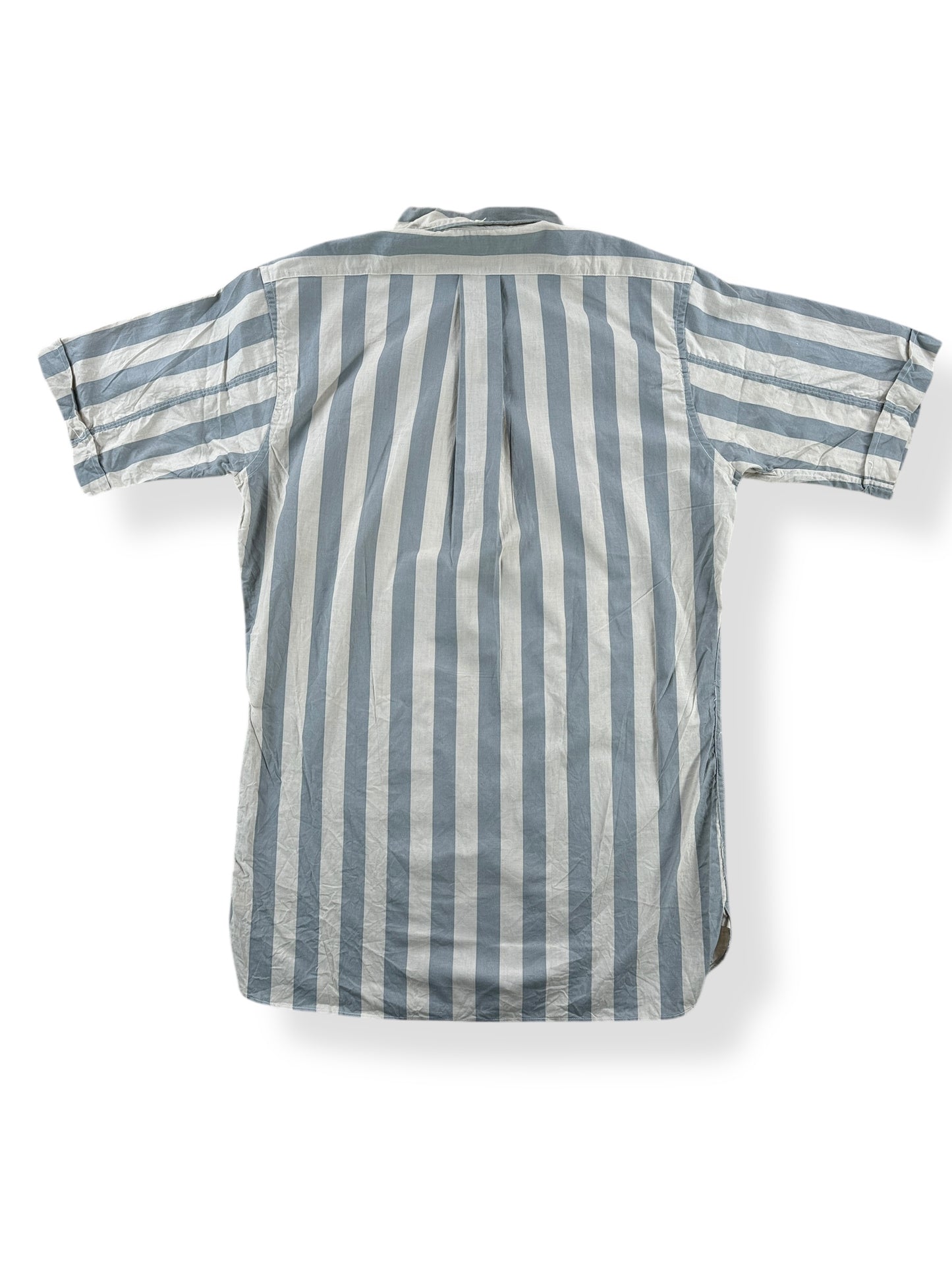 Back of Vintage Lion of Troy Striped Polo Shirt SZ S
