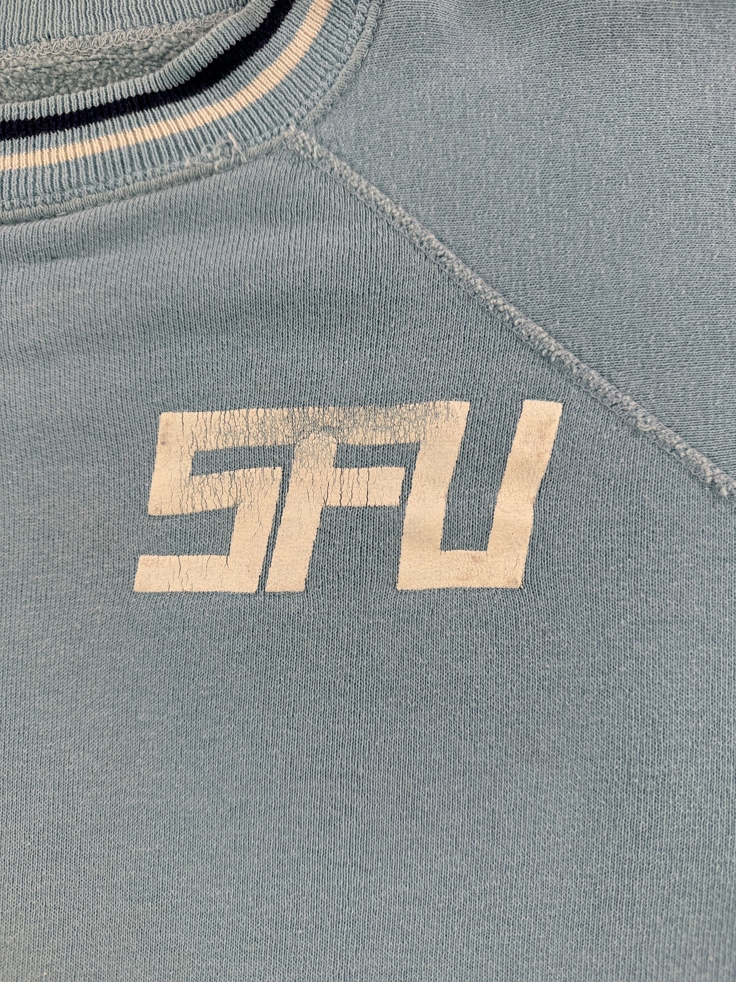 Front Graphic of Vintage SFU Shortie Crewneck AS IS SZ L