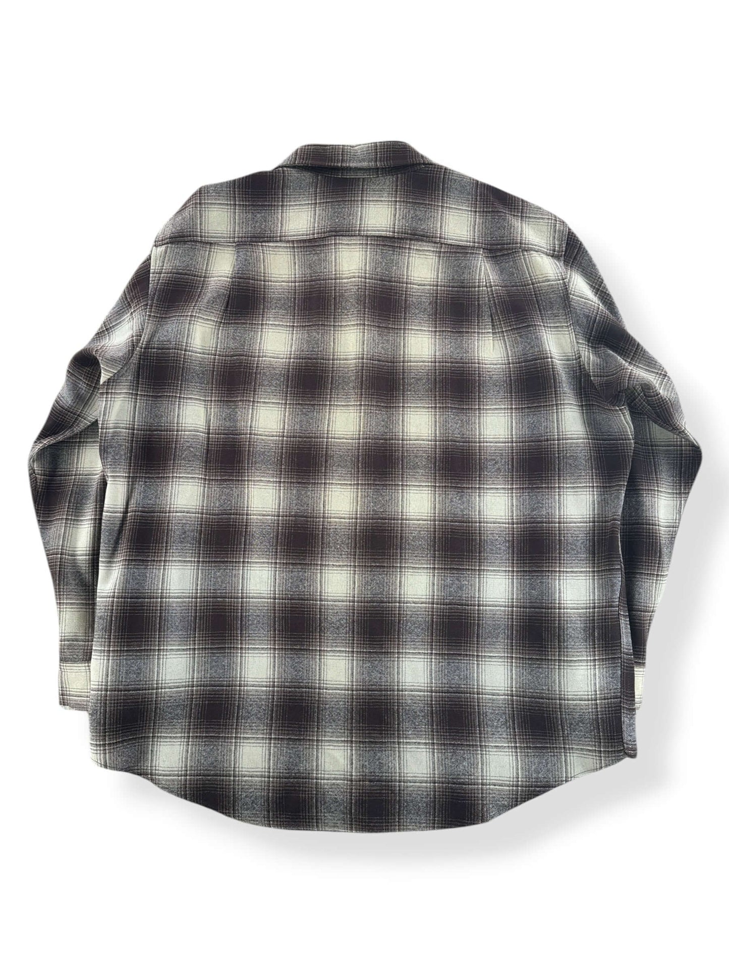 Back of Vintage Pendleton Brown & Beige Flannel SZ XL - AS IS