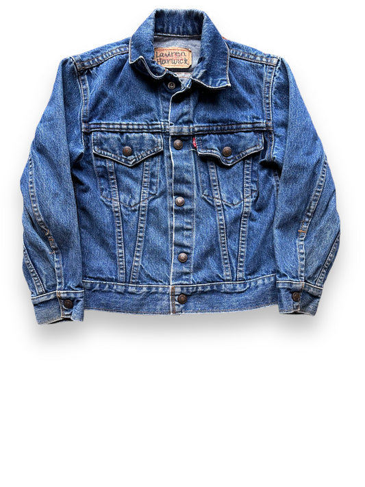 Front View of Vintage Child Sized Levis Type 3 Denim Trucker Jacket SZ 10 | Vintage Levis Denim Seattle | Seattle Vintage Clothing