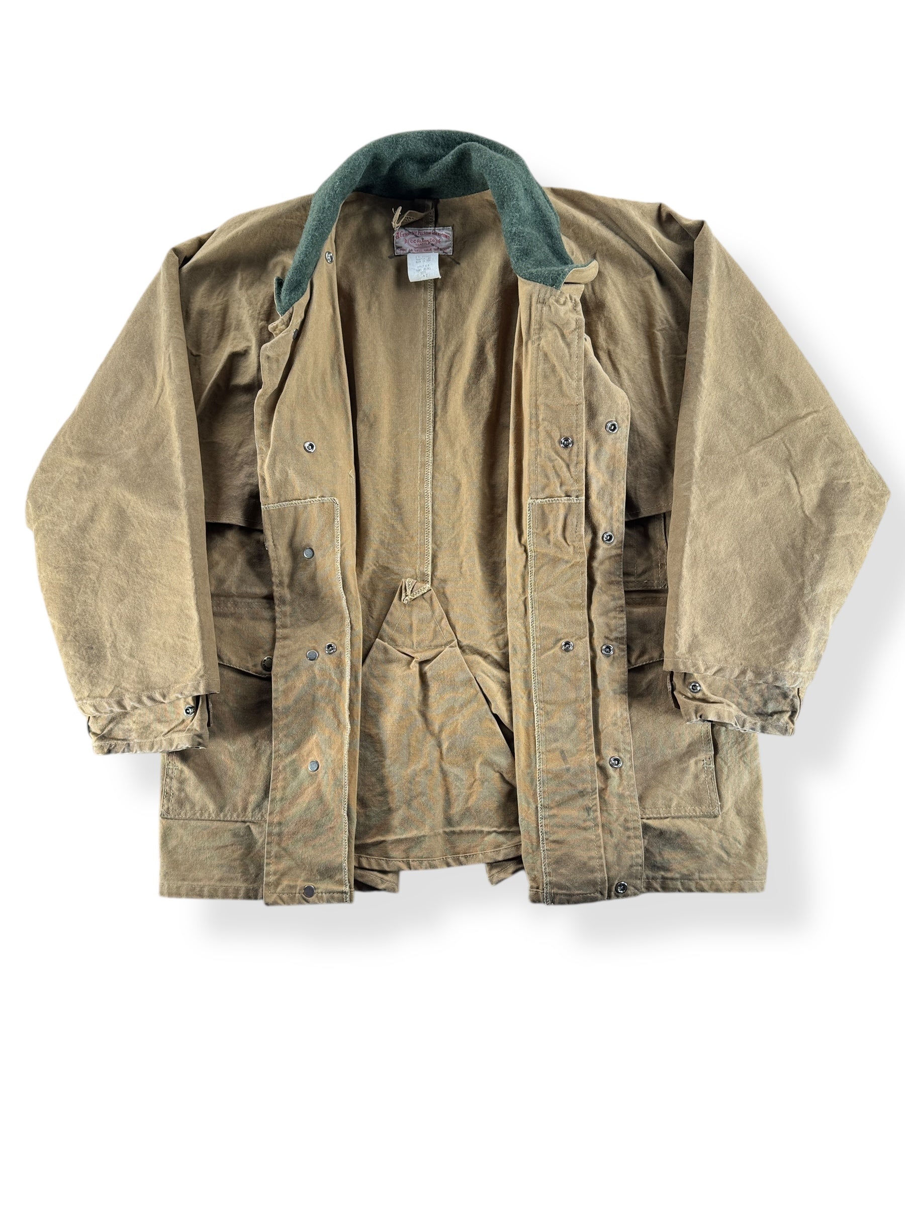 Inside of Vintage Filson Tin Cloth Packer Jacket SZ 42