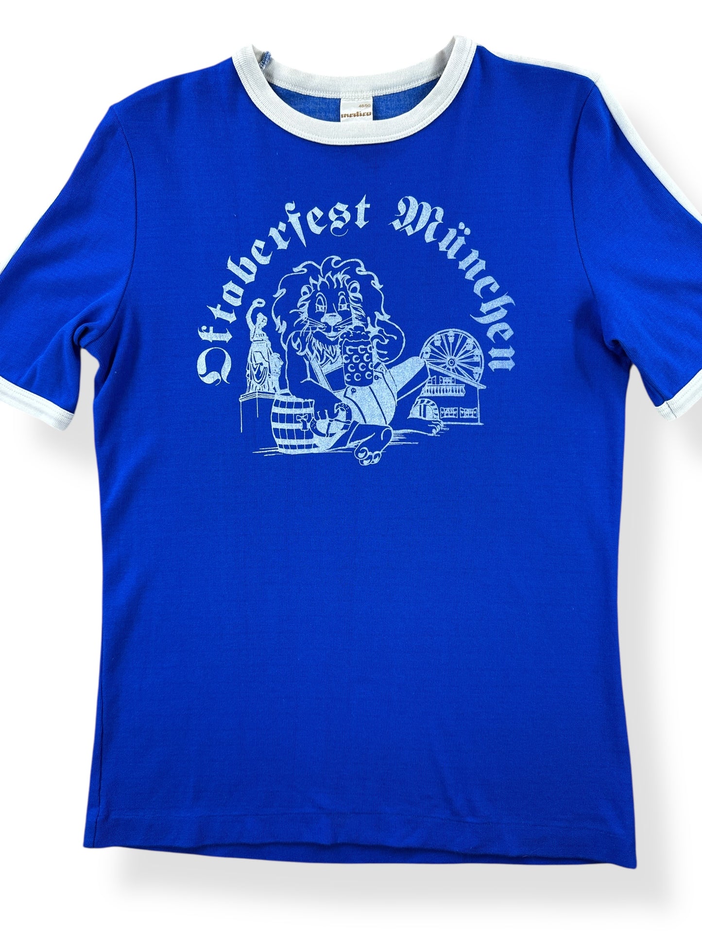 Front Close Up of Vintage Oktoberfest German Ringer Tee SZ M