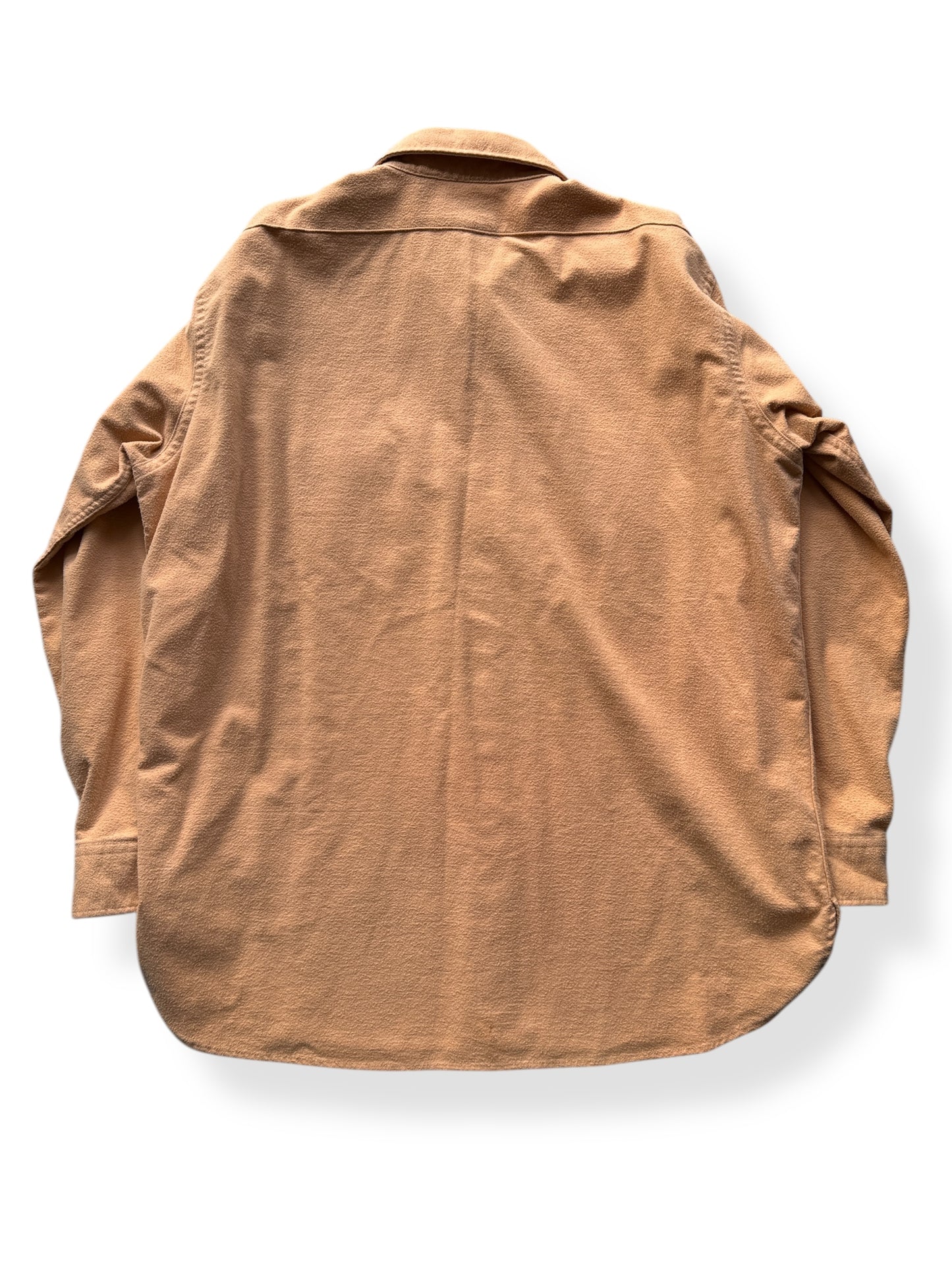 Back of Vintage Peach LL Bean Chamois Cloth Shirt SZ XXL Tall