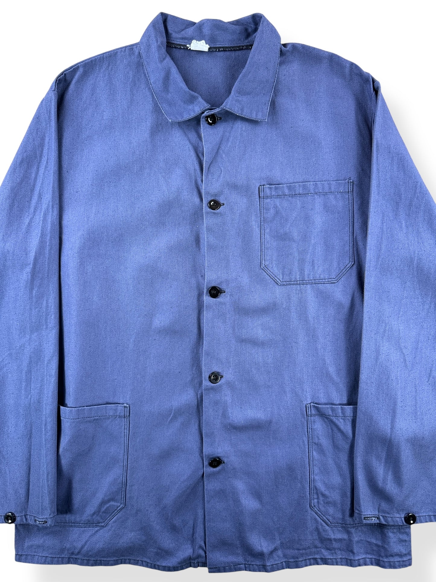 Front Close Up of Vintage French Chore Coat SZ L