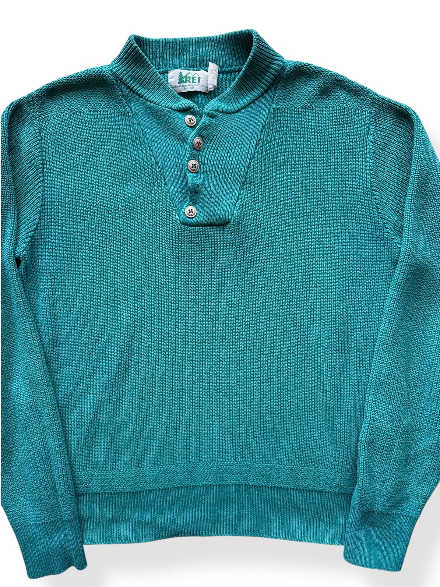 Front Close Up of Vintage REI Cotton Sweater SZ S