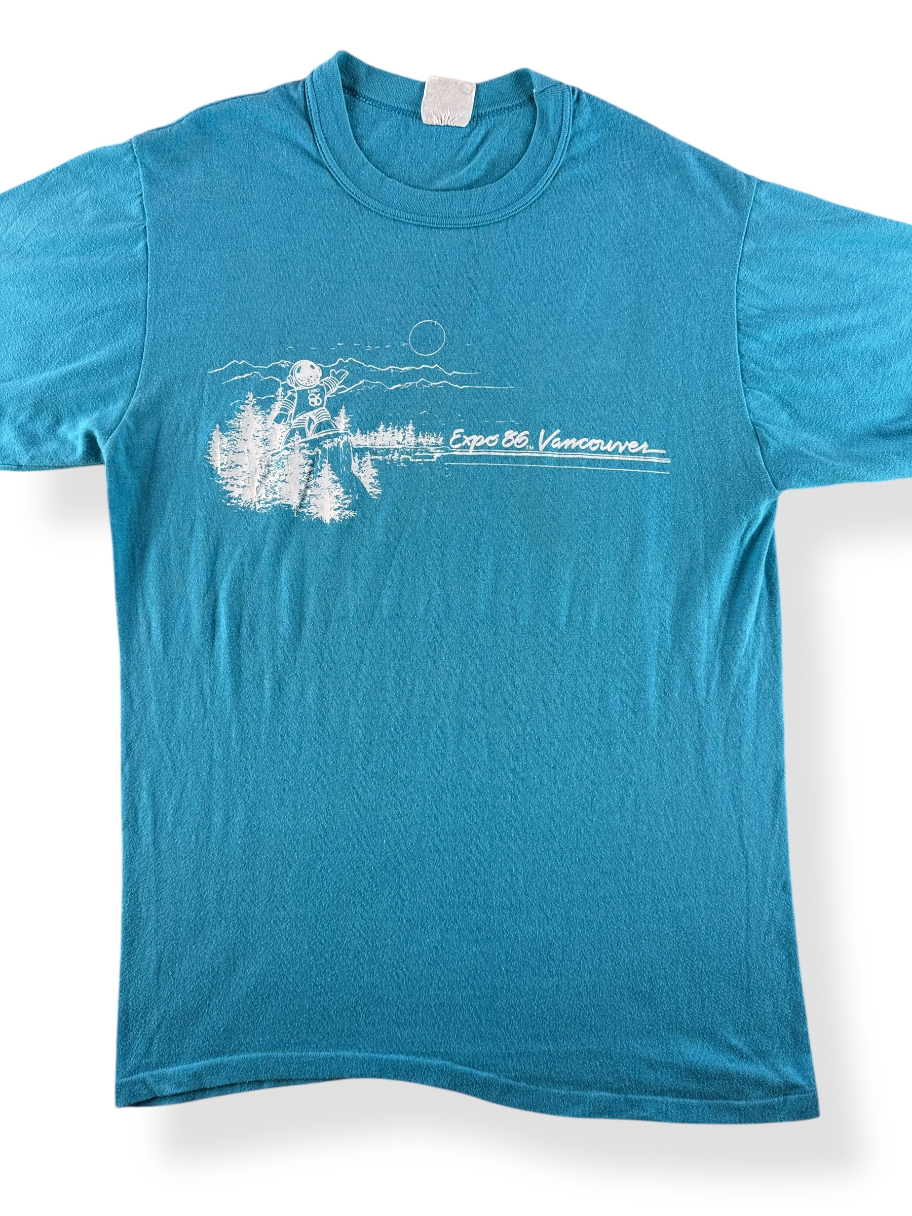 Front Close Up of Vintage Expo 86 Vancouver Tee SZ S