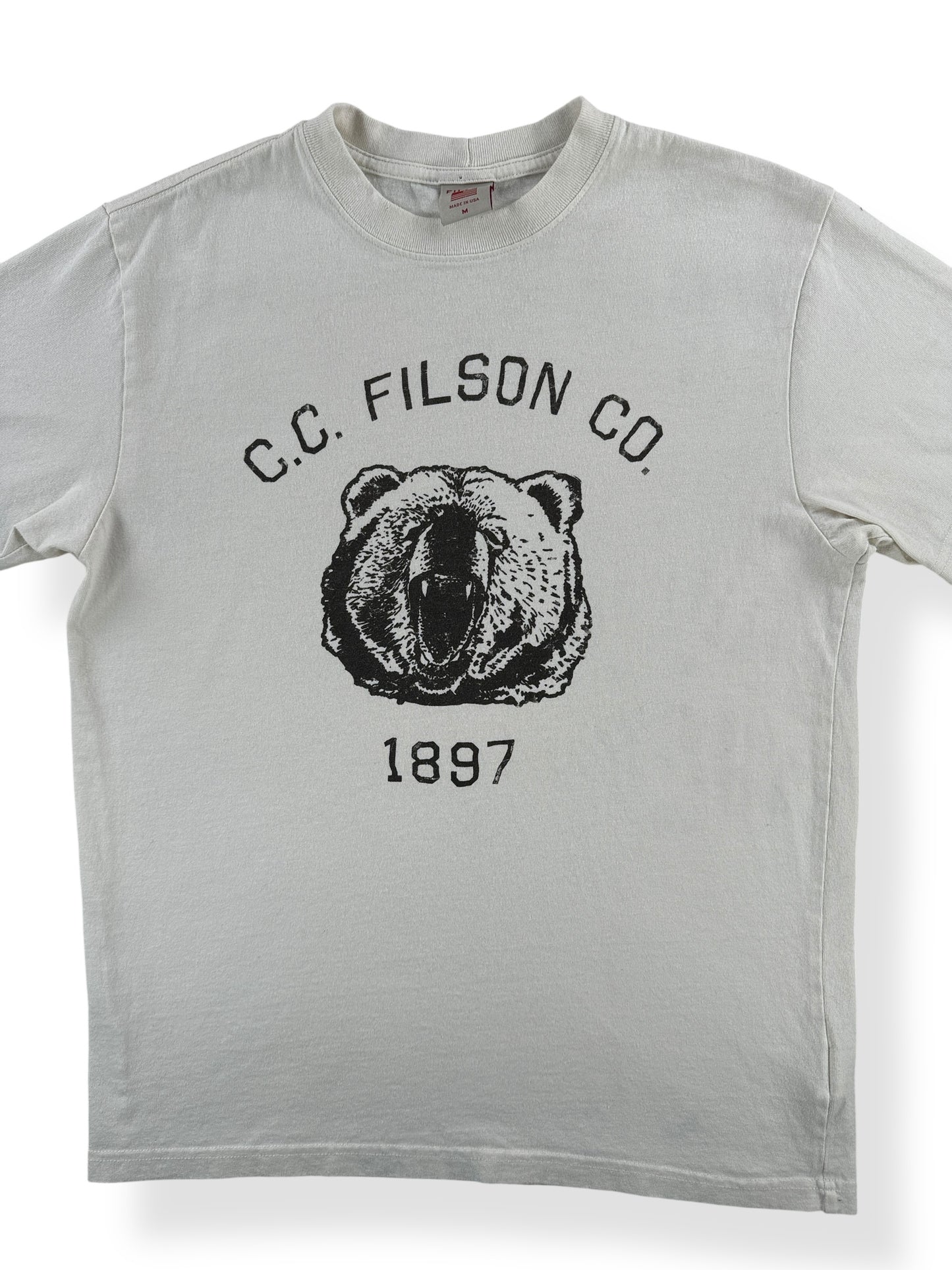 Front Close Up of Modern Filson Bear Tee SZ M