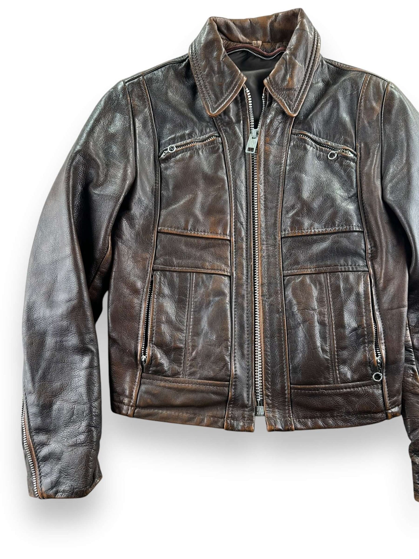 front right of Vintage Lesco Leathers Jacket SZ XS