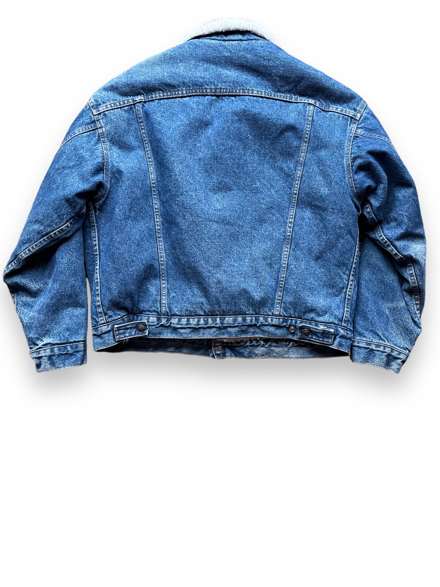 Rear View of Vintage Levis Sherpa Type III Denim Jacket SZ XL | Vintage Denim Workwear Seattle | Barn Owl Seattle