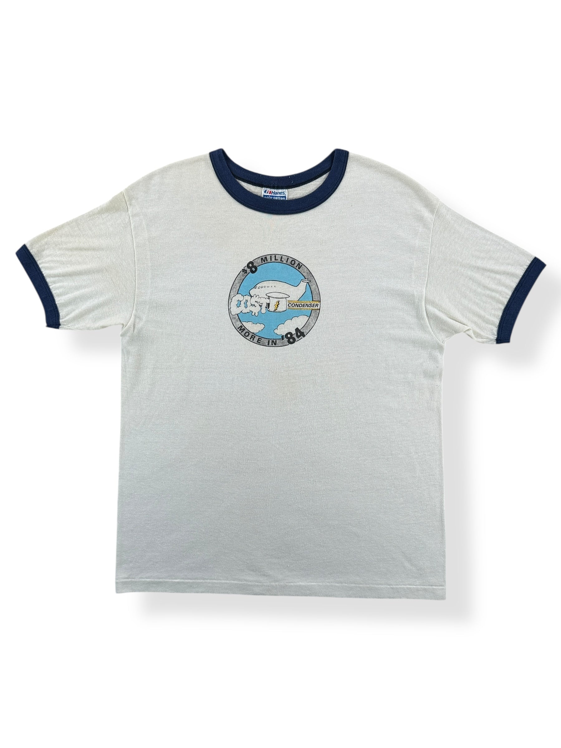 Front of Vintage Cost Condenser Airplane Ringer Tee SZ M
