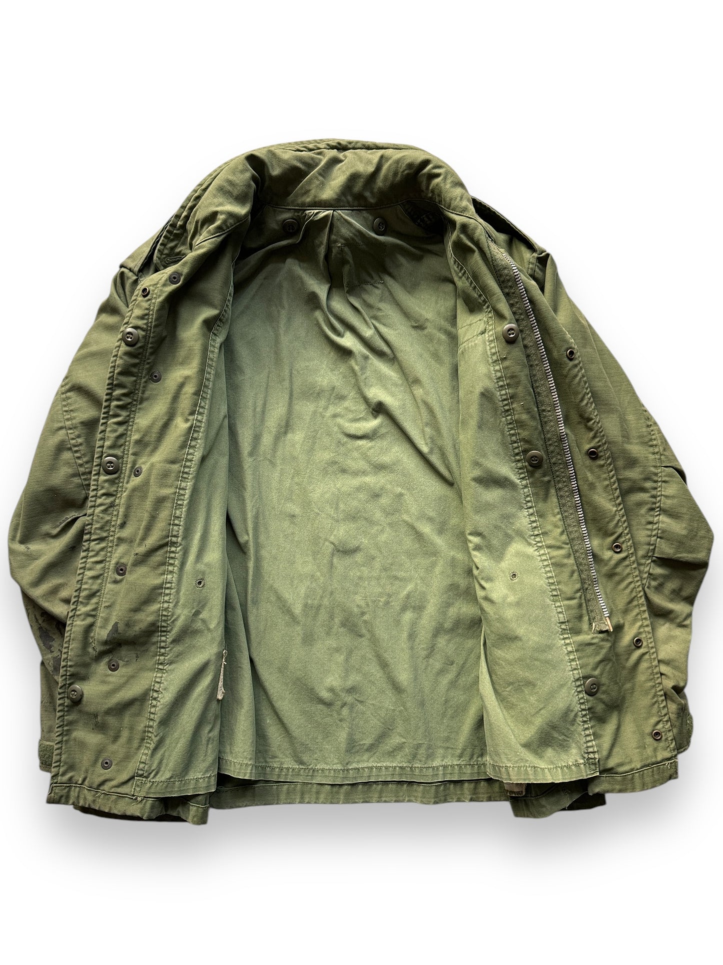 inside of Vintage Stained M-65 Field Jacket SZ L