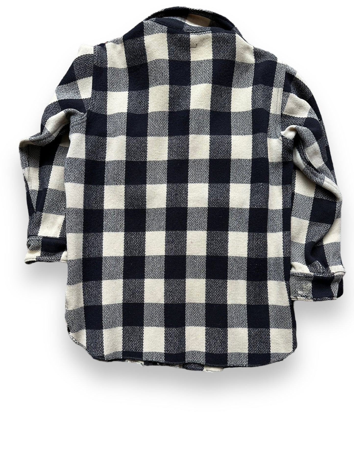 Rear View of Vintage 1930-40s Era Woolrich Black & White Wool Jacket SZ L | Barn Owl Vintage Goods | Vintage Workwear Seattle