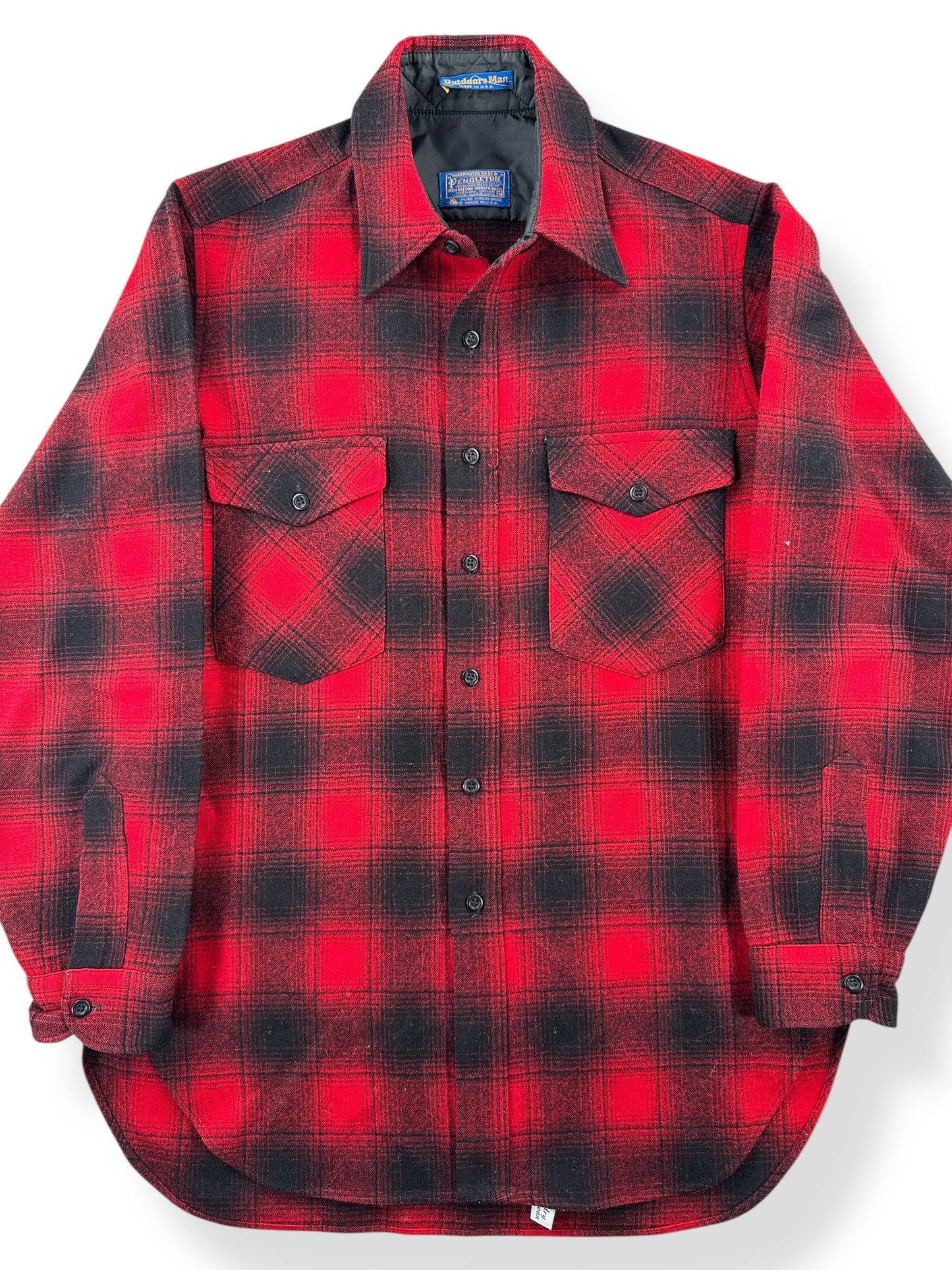 Front Close Up of Vintage Pendleton Outdoors Man Flannel SZ M