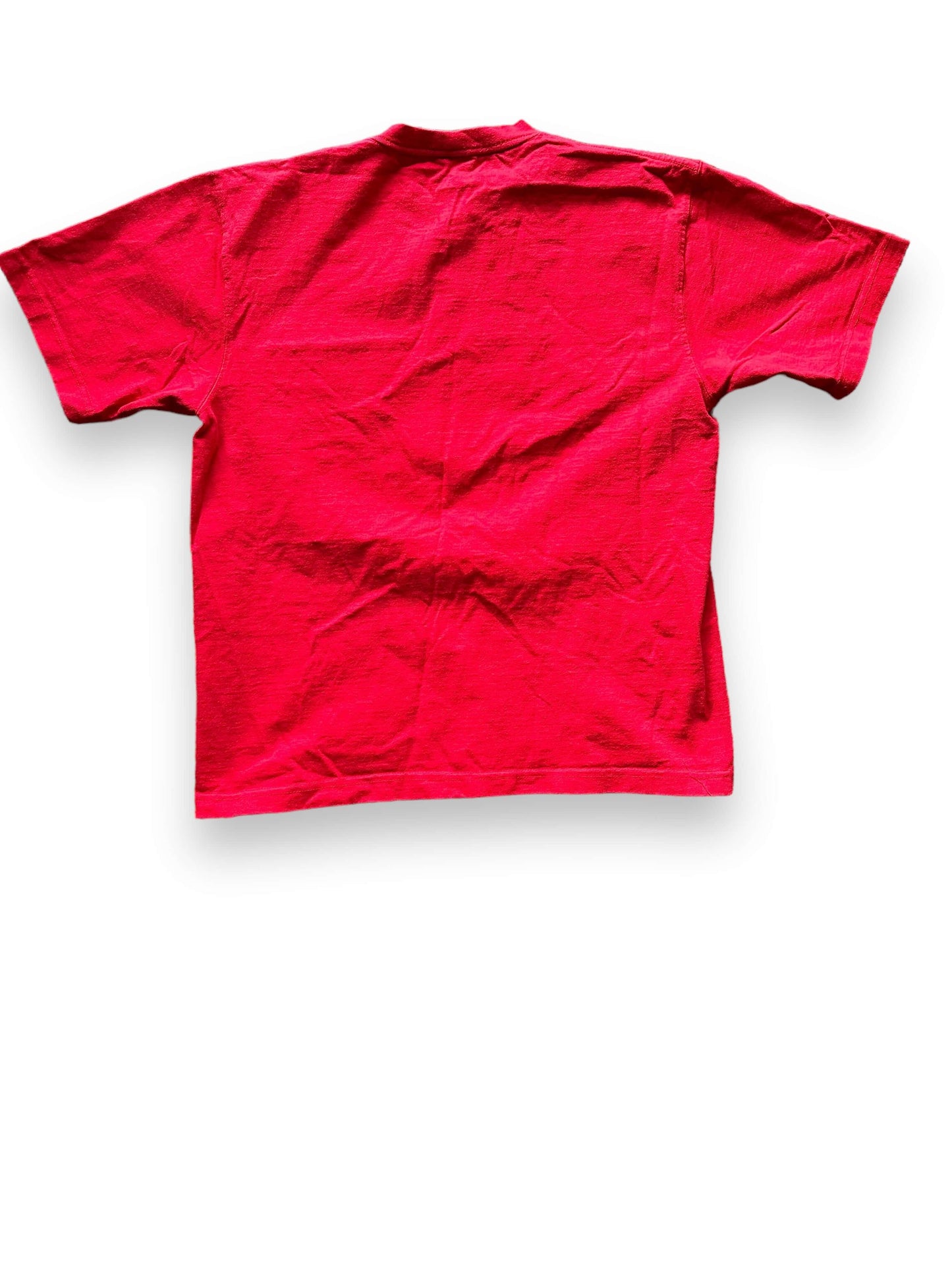 Rear View of Red Filson Loopwheel Heavyweight Cotton Pocket Tee SZ L | Barn Owl Vintage Goods | Vintage Filson Workwear Seattle