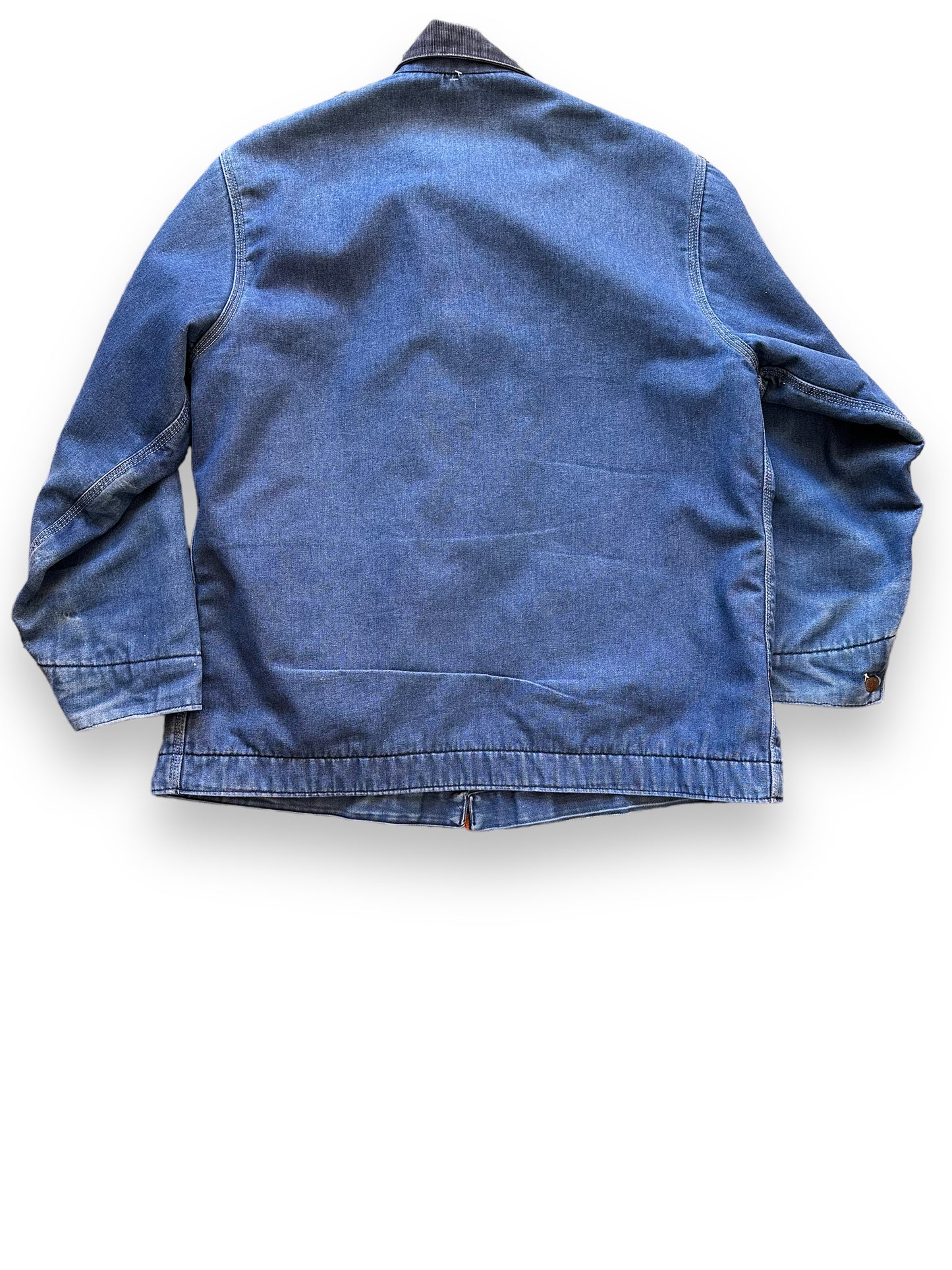 Rear View of Vintage Big Mac Blanket Lined Denim Chore Coat SZ 46 | Vintage Denim Chore Coat | Barn Owl Vintage Seattle