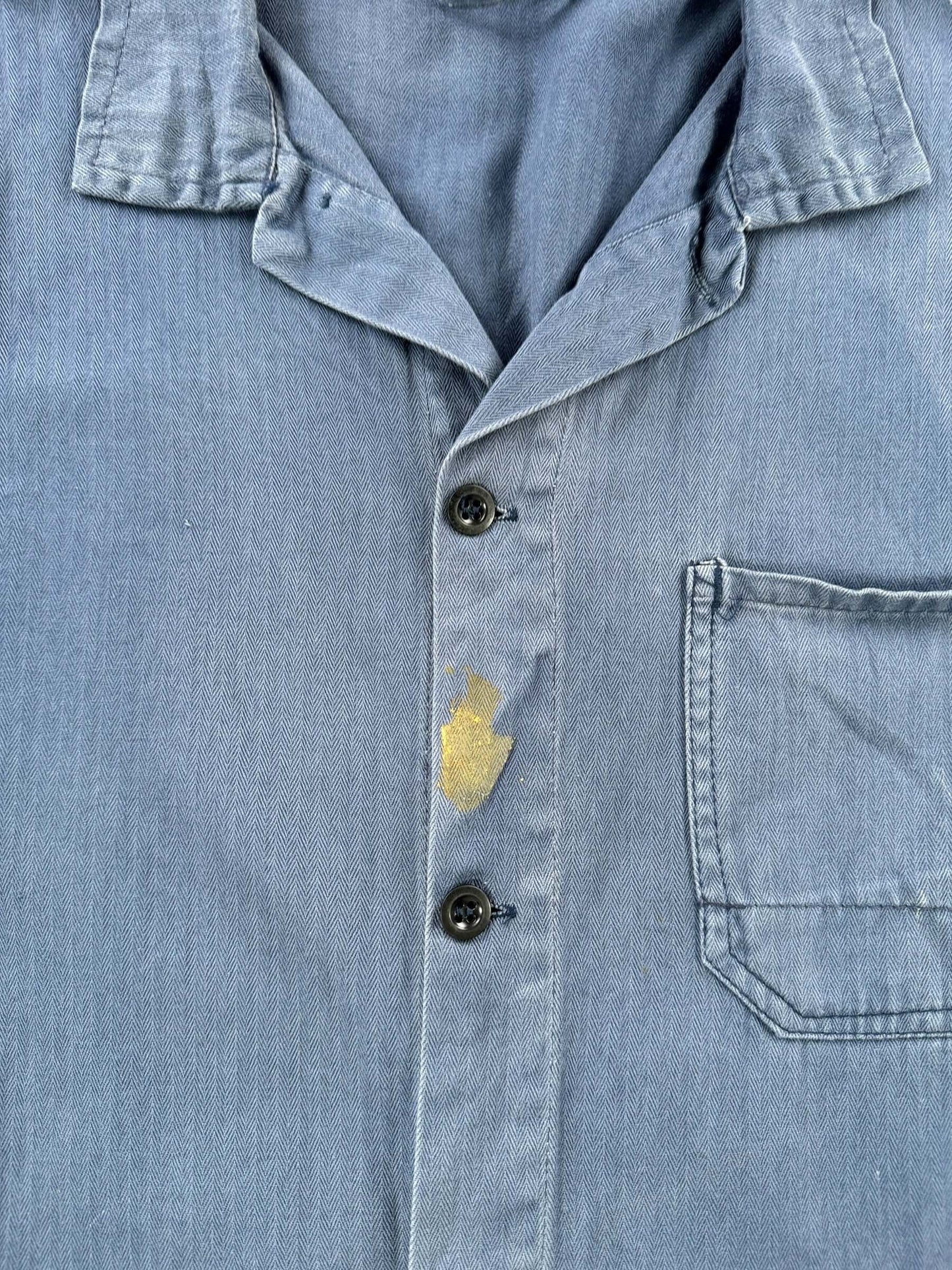 Stain on Vintage HBT French Chore Coat SZ L AS IS