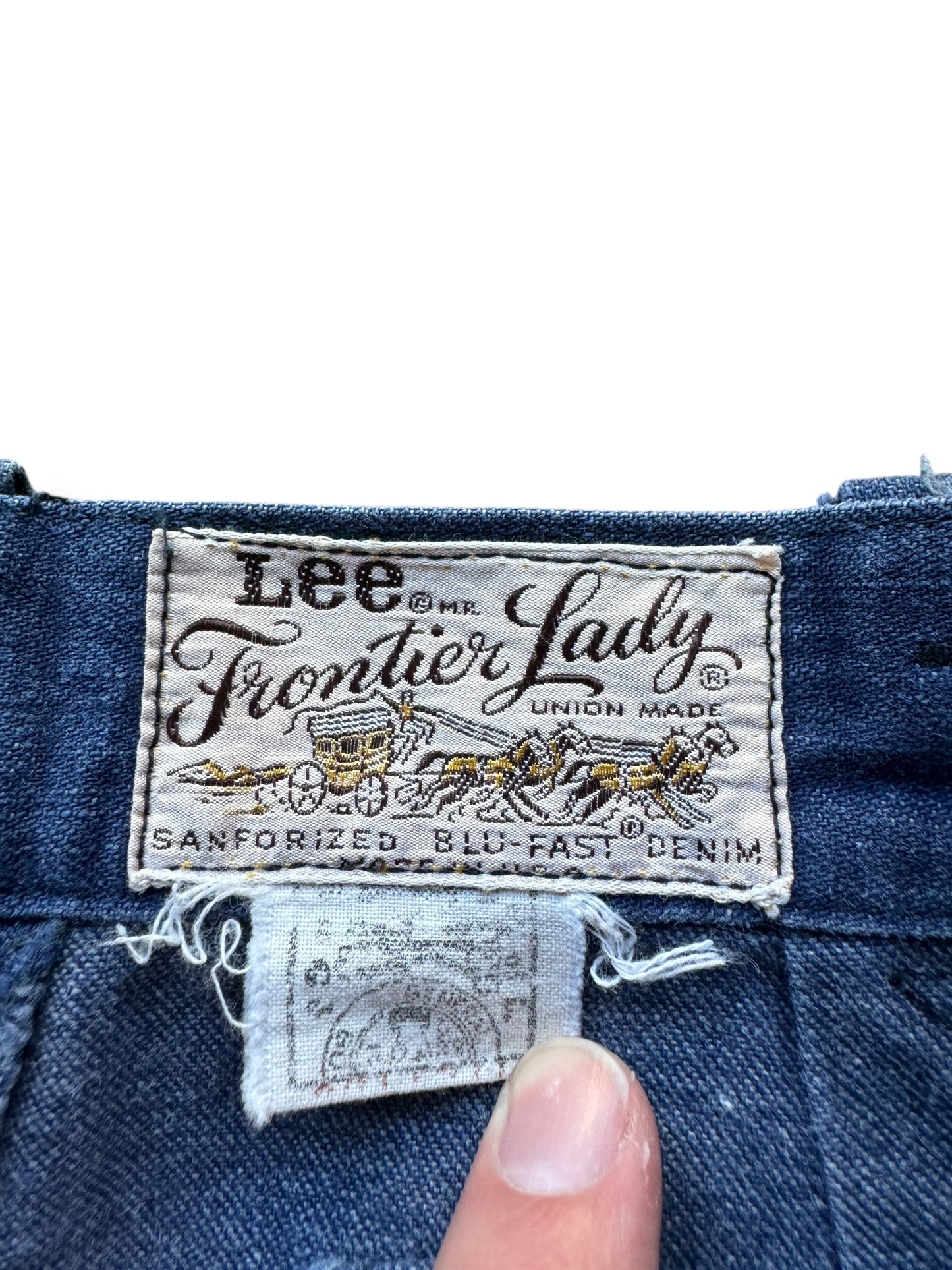 Label on Vintage Lee Frontier Lady Side Zip Jeans W25