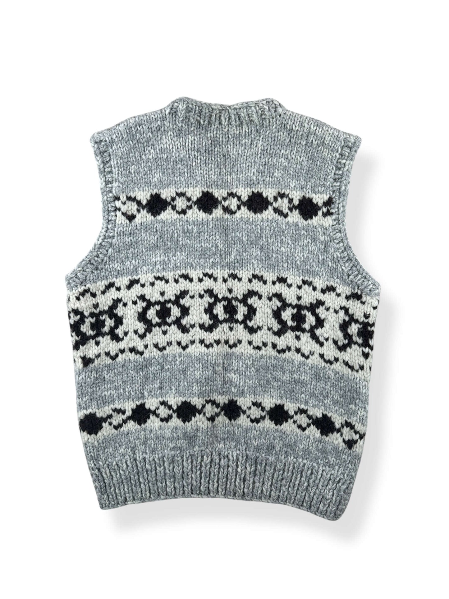 Back of Vintage Cowichan Style Vest SZ M