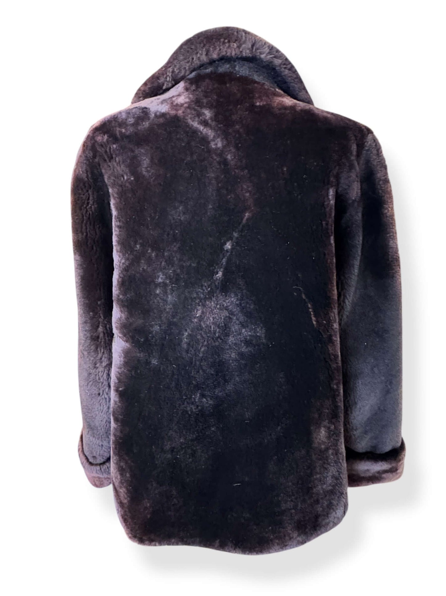 Back view of 1940s Mouton Fur Coat L