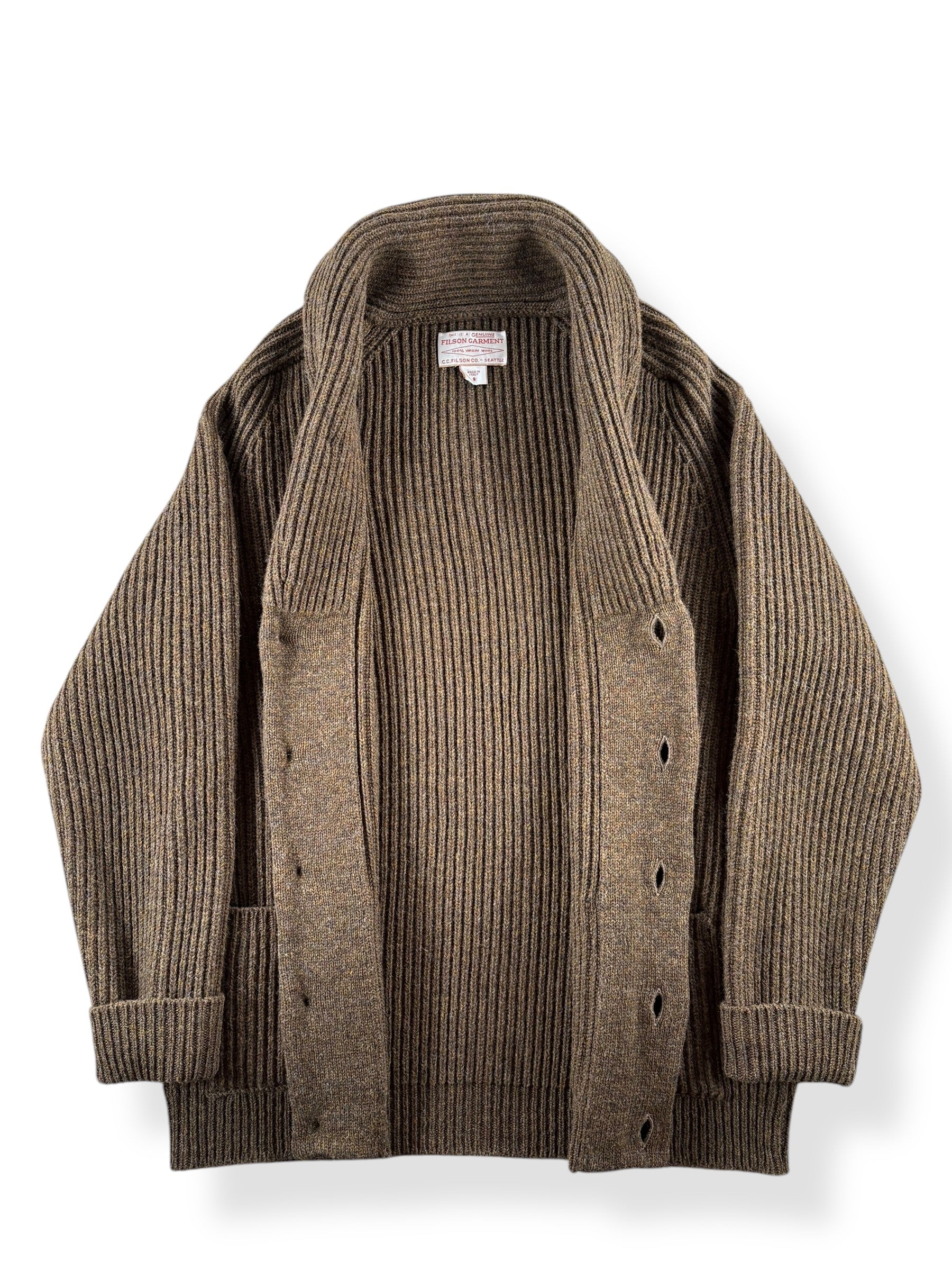 Inside of Modern Filson Bristol Wool Cardigan SZ S