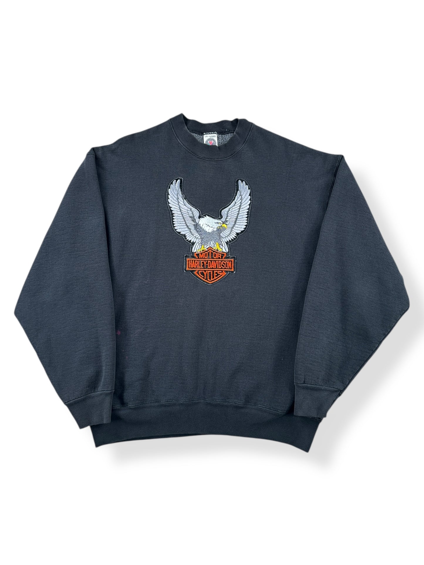 Front of Vintage Munsingwear Harley Davidson Crewneck SZ L AS IS