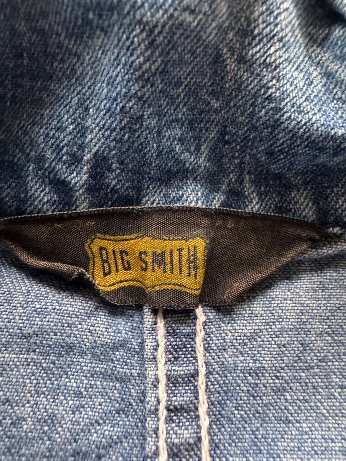 tag on Vintage Big Smith 3 Pocket Denim Chore Coat SZ XL