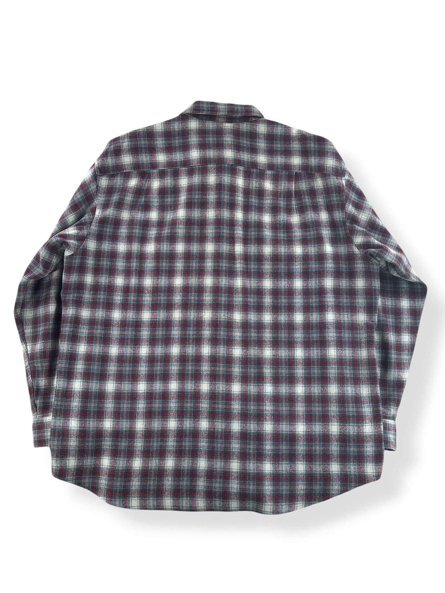 Back of Vintage Pendleton Outdoorsman Red & White Flannel SZ XL