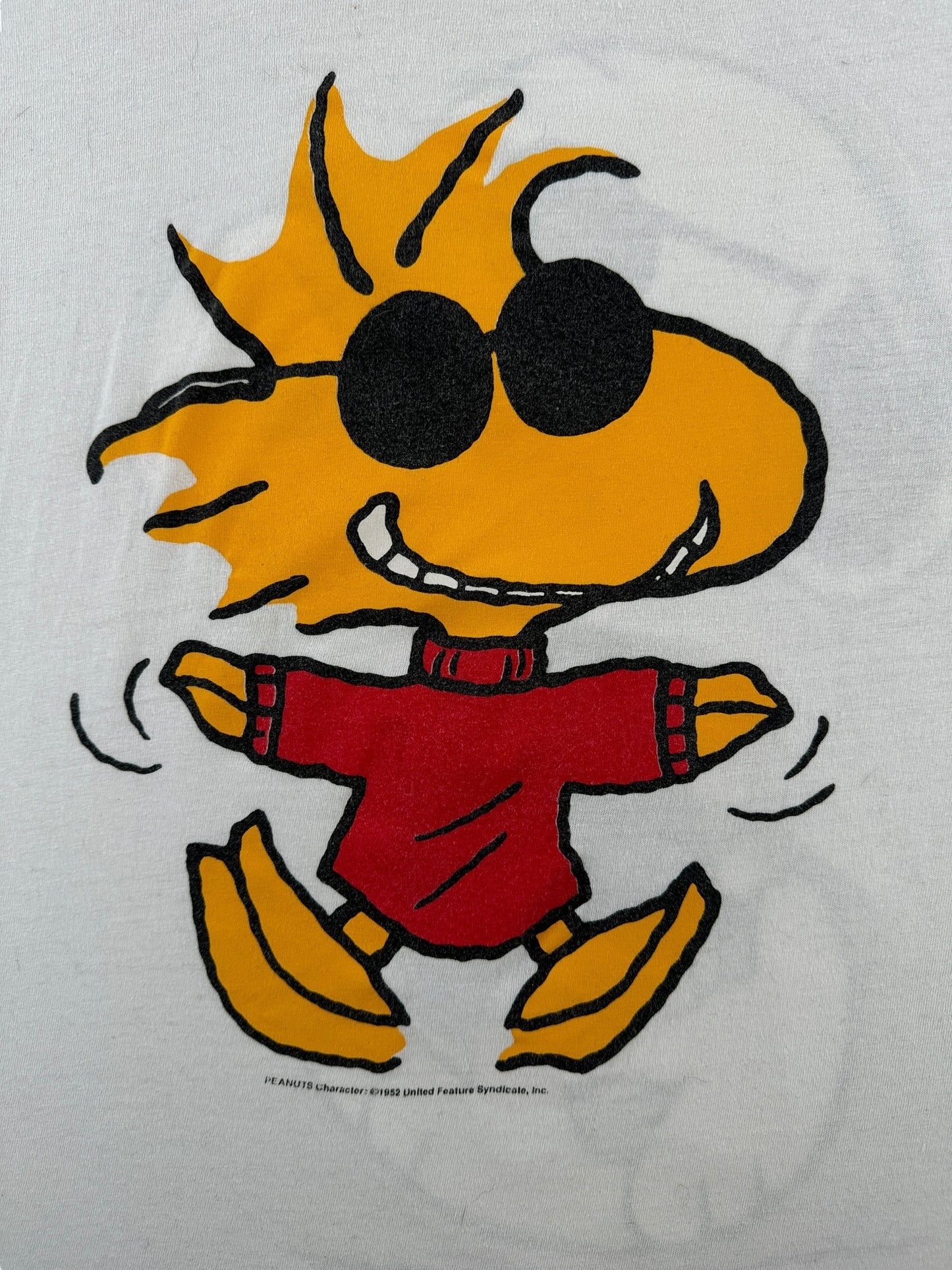Front Graphic of Vintage Woodstock Joe Cool Snoopy Tee SZ XL
