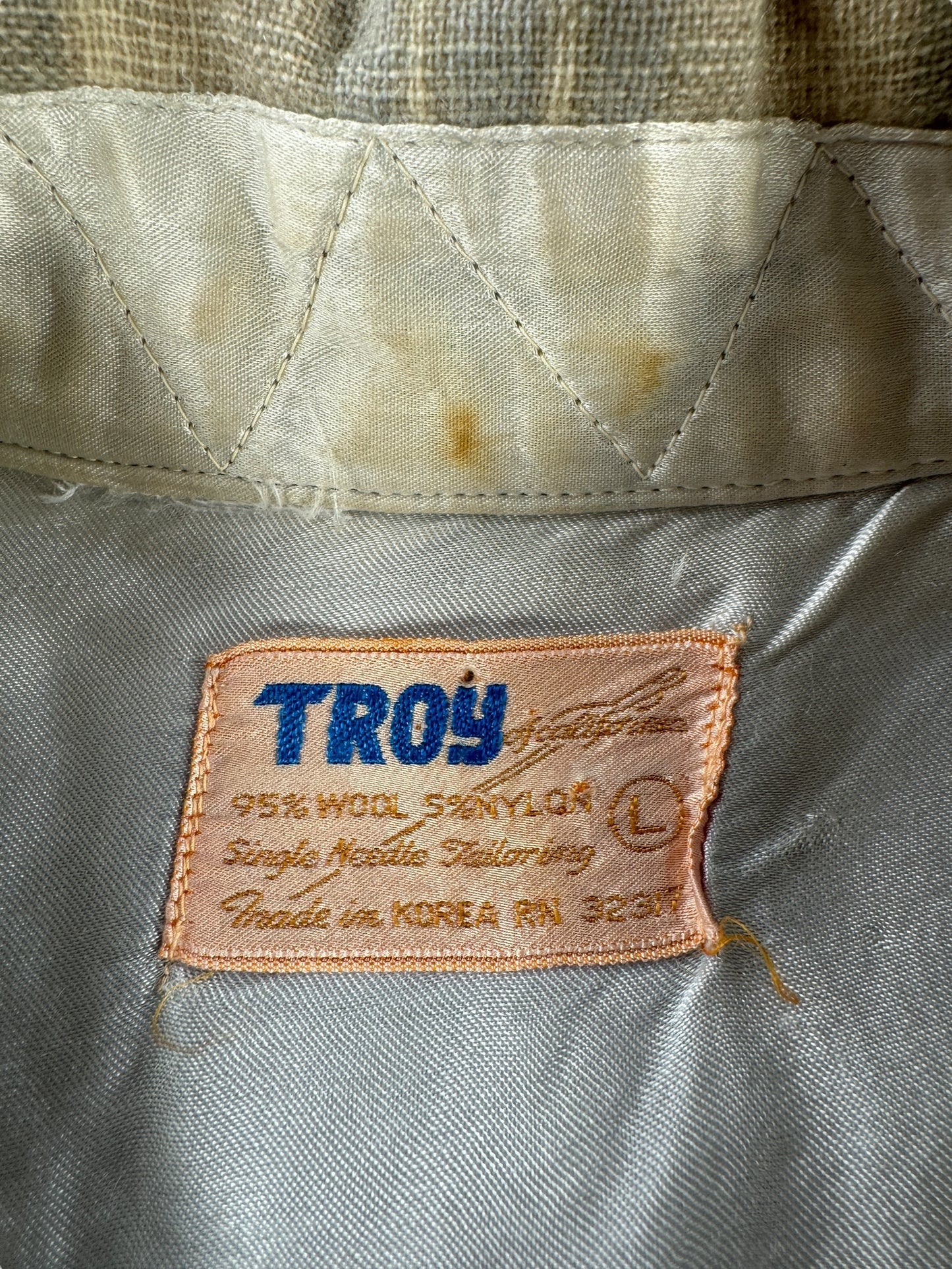 Tag on Vintage Troy Wool Board Shirt SZ L