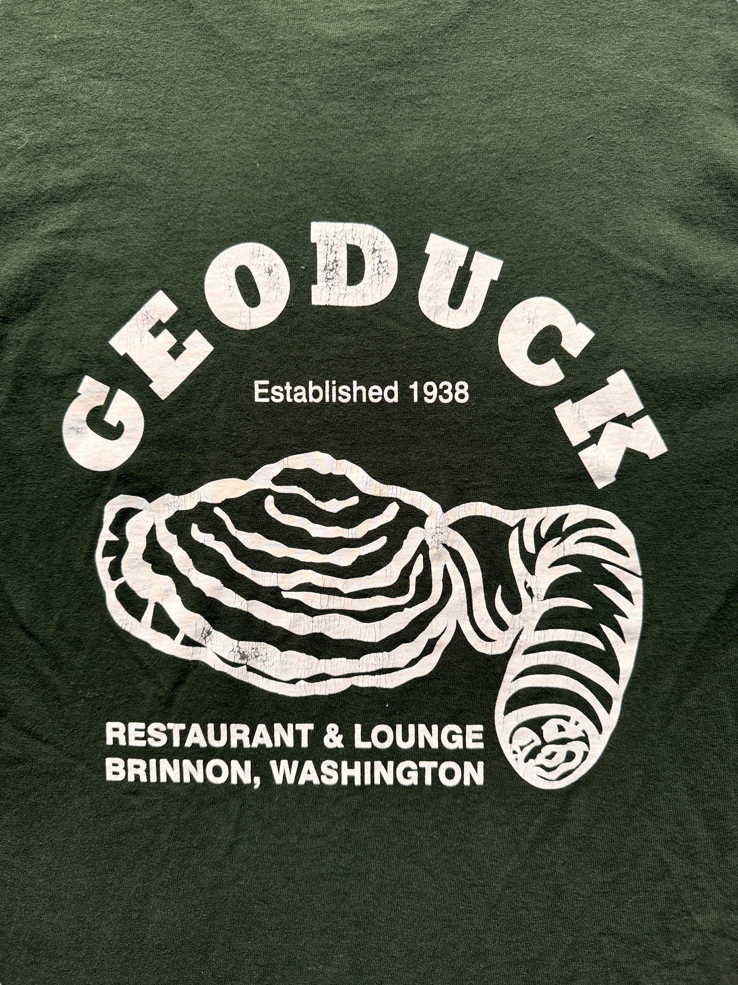 Back Graphic on Geoduck Restaurant & Lounge Tee SZ M