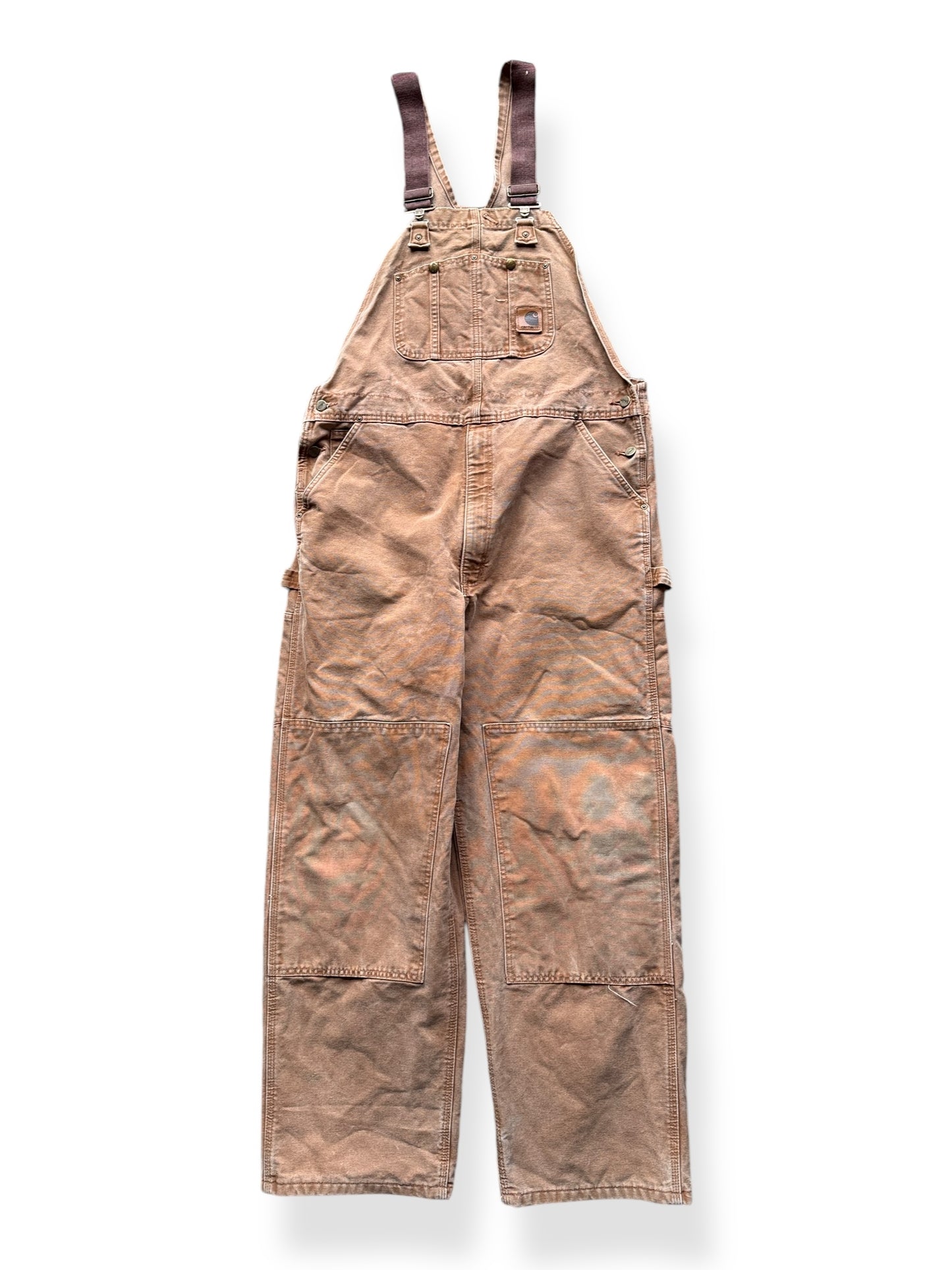 Front of Carhartt Flannel Lined Bib Overalls W44