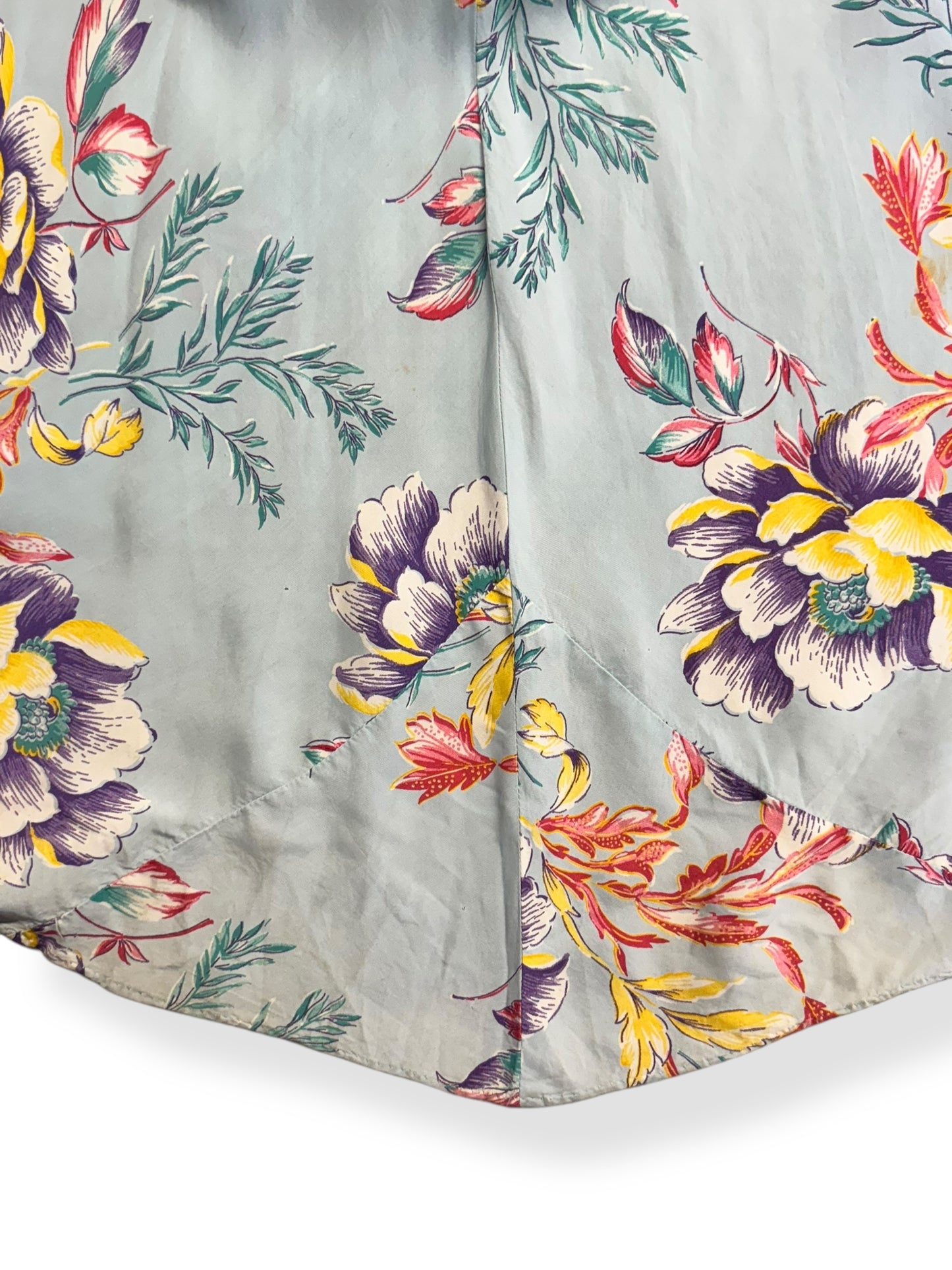 Back view of 1940s Rayon Floral Dress M-L
