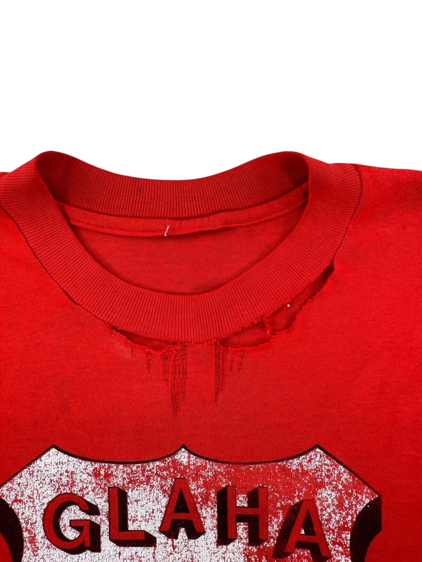 Damage on Vintage GLAHA Thrasher Tee SZ M